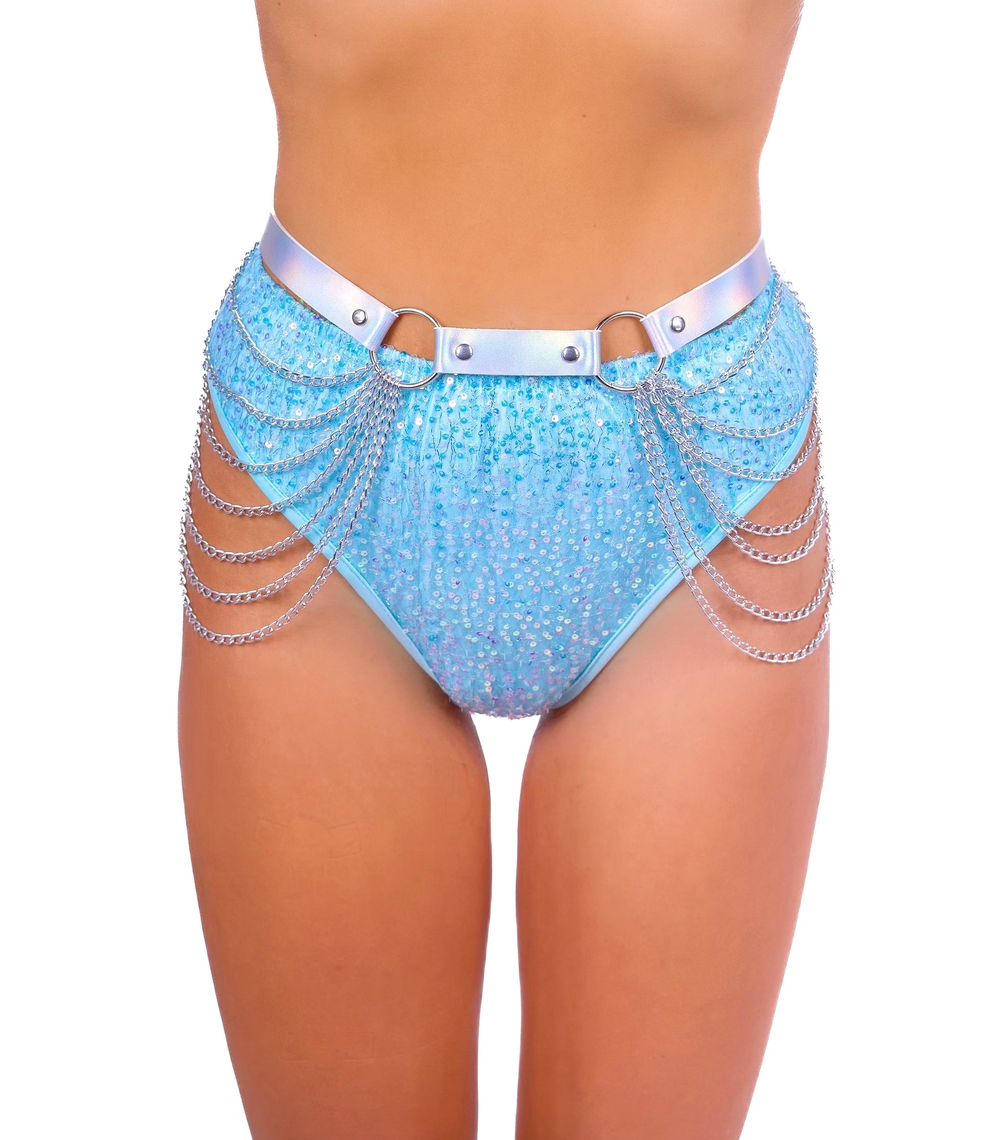 Holographic Barbie Harness Chain Belt