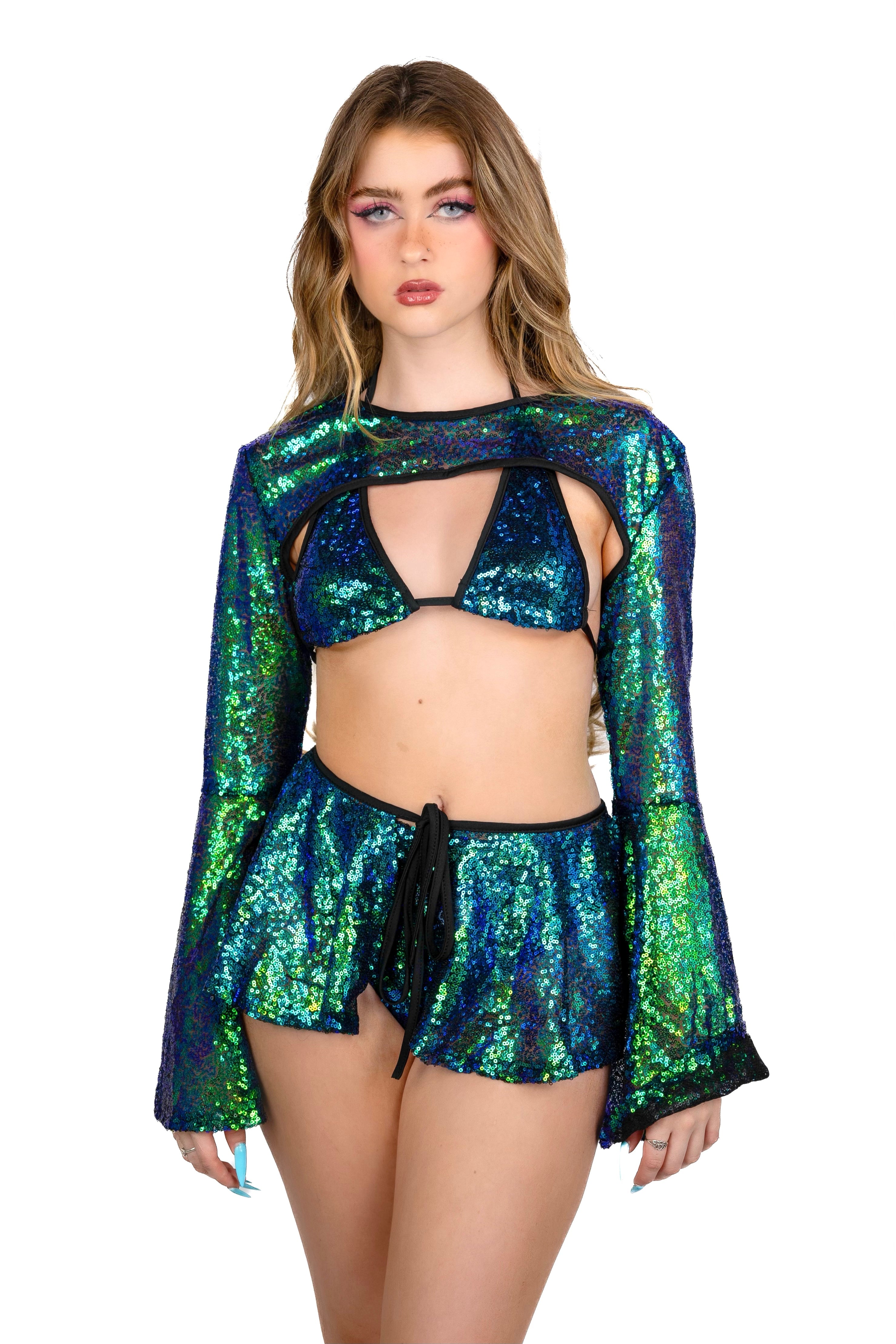 FULL OUTFIT- Forest Goddess Sequin Set (4 pcs)