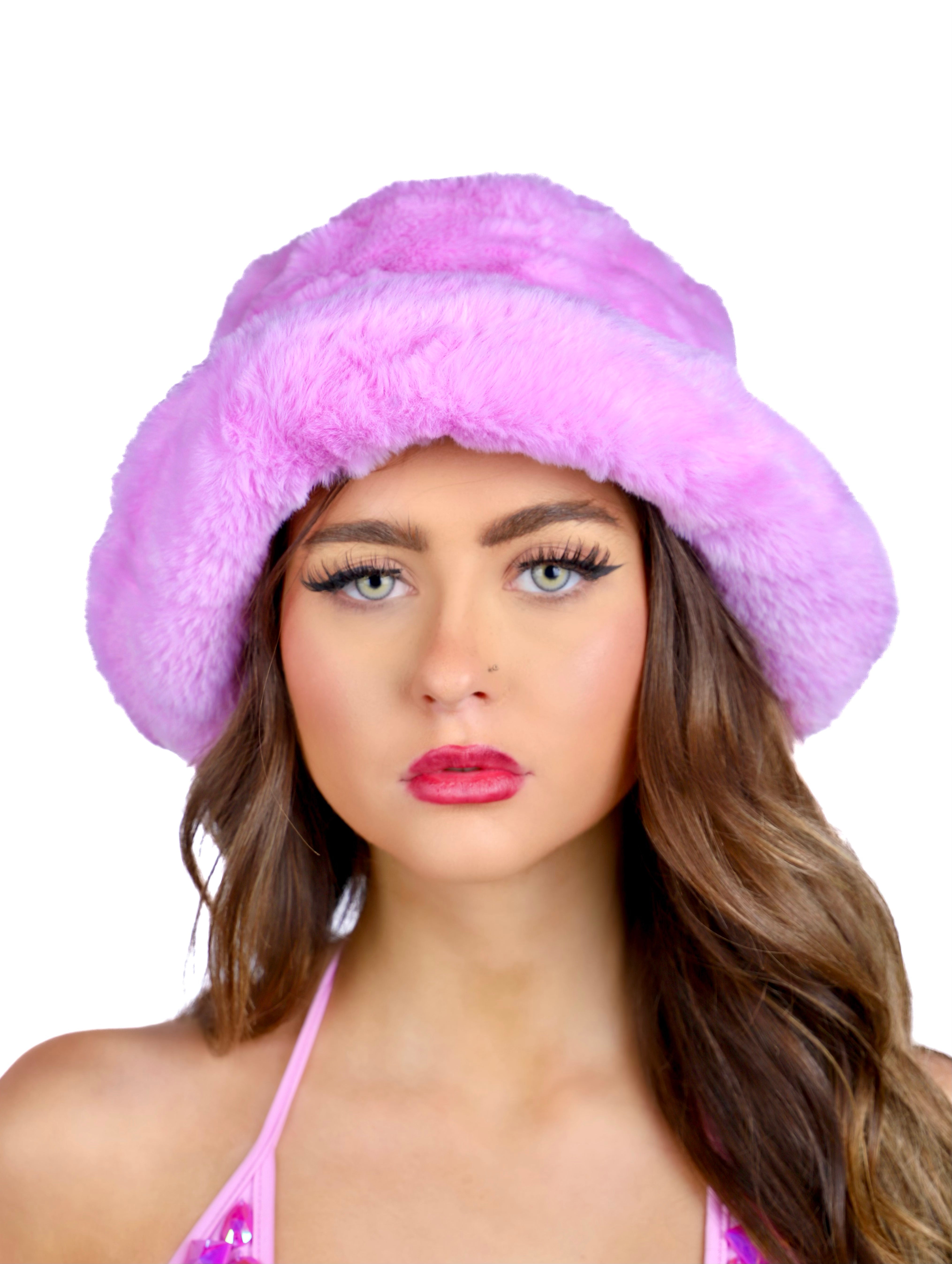 Lilac Fuzzy Hat