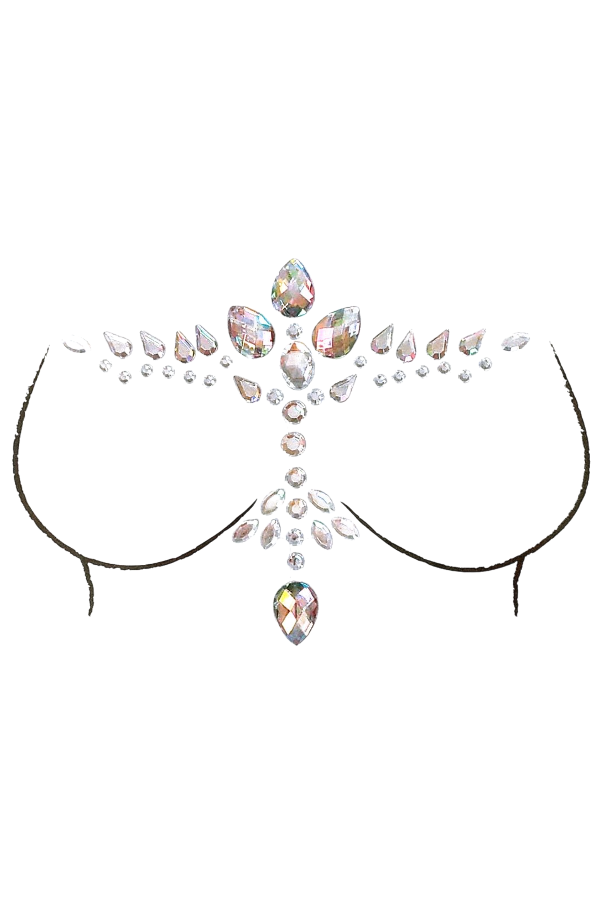 Crystal Dove Rhinestone Crystal Body Jewels, Chest Jewels