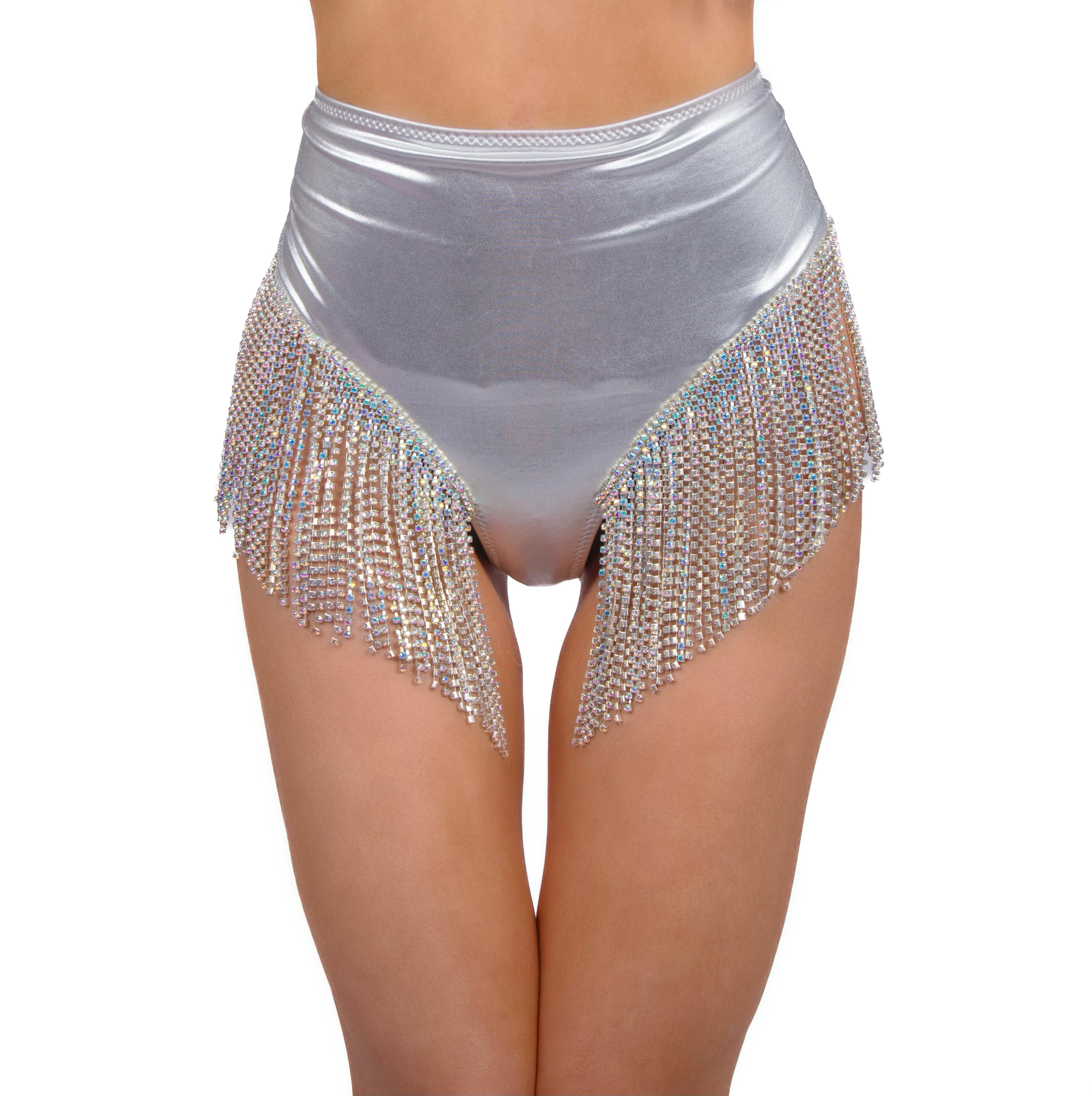 Disco Moon Rhinestone Tassel Bottoms