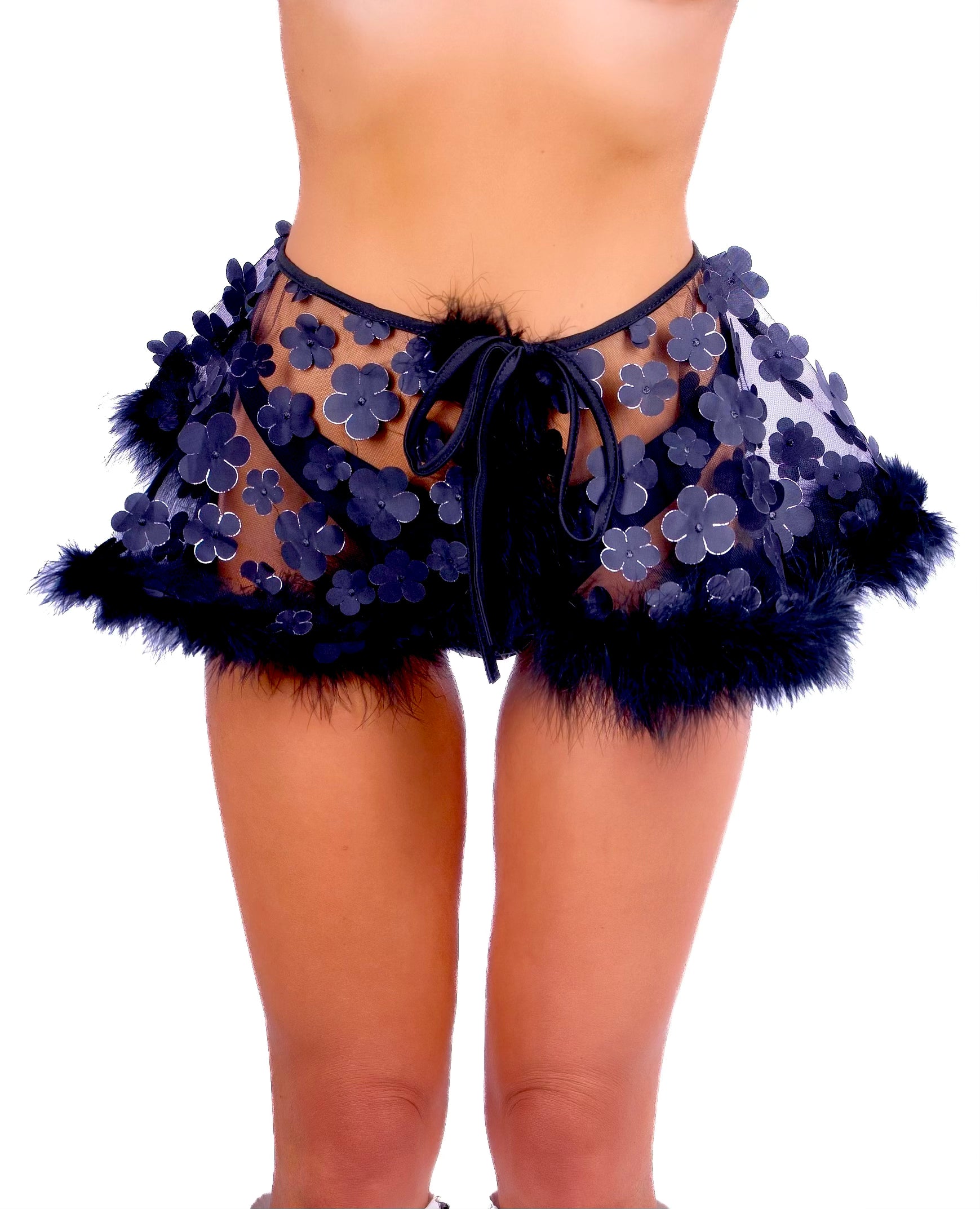 Midnight Butterfly Fuzzy 3D Skirt