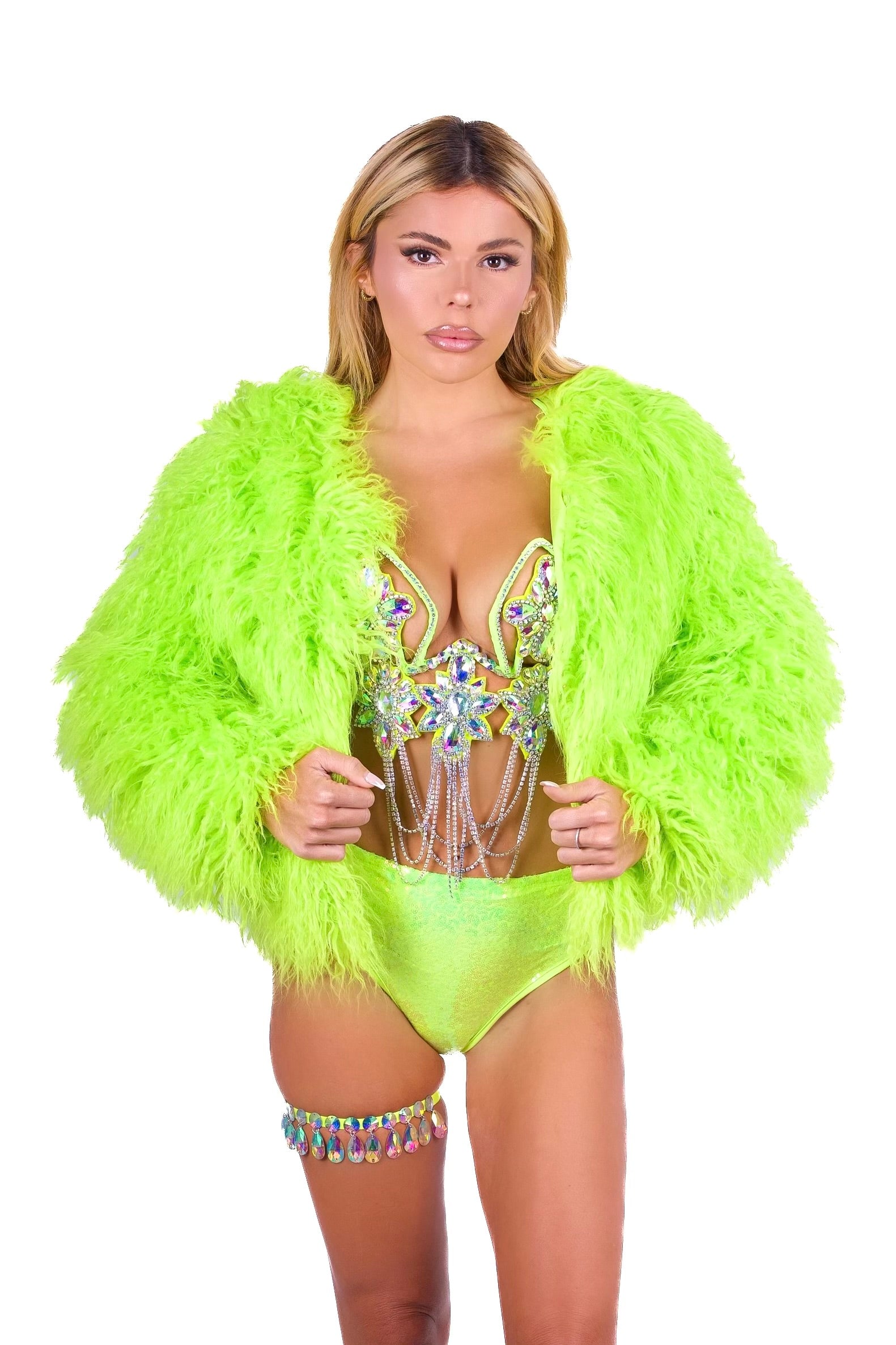 FULL OUTFIT- Fuzzy Neon Lotus (4 pcs)