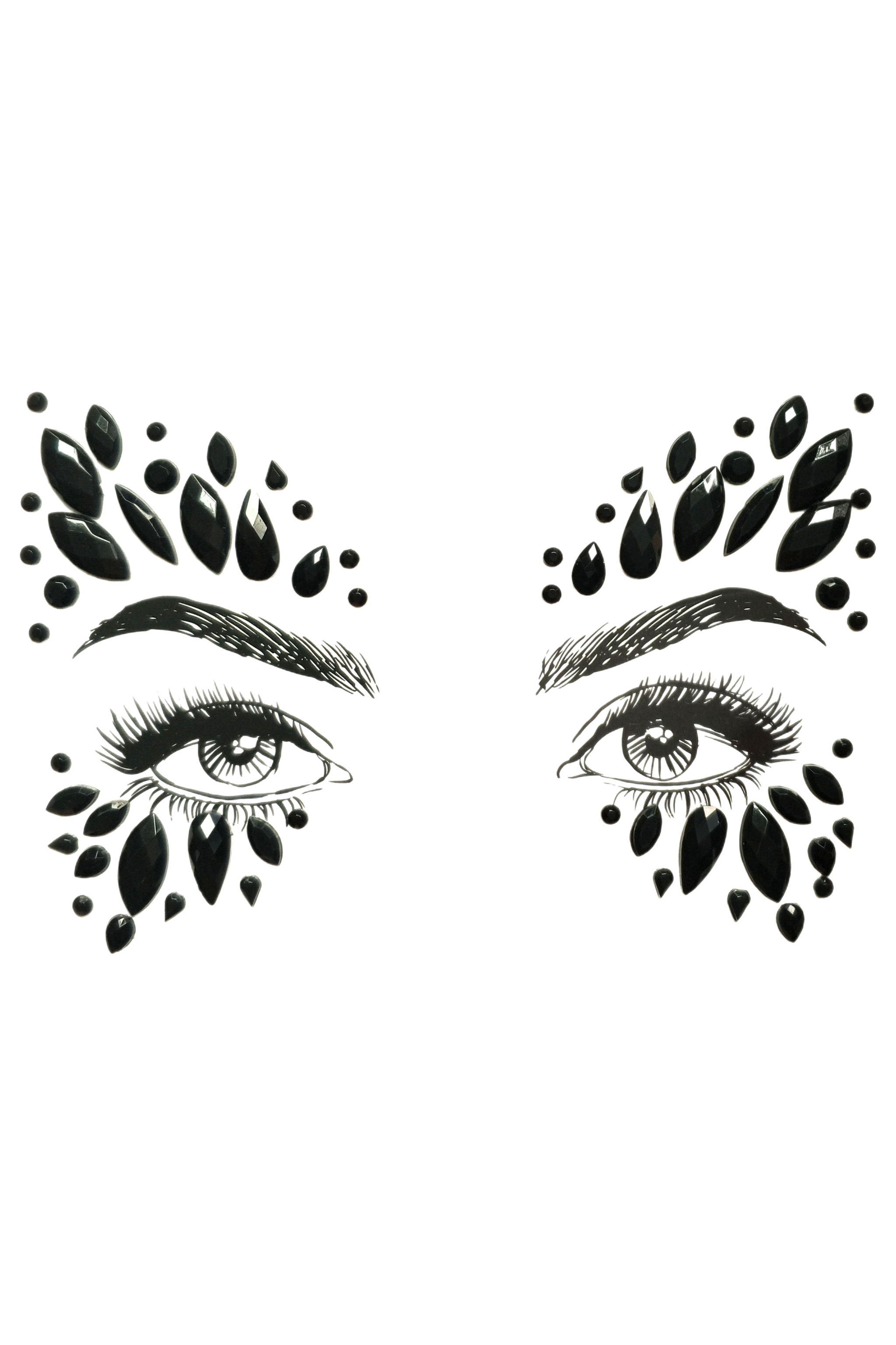 Midnight Queen Rhinestone Crystal Face Jewels