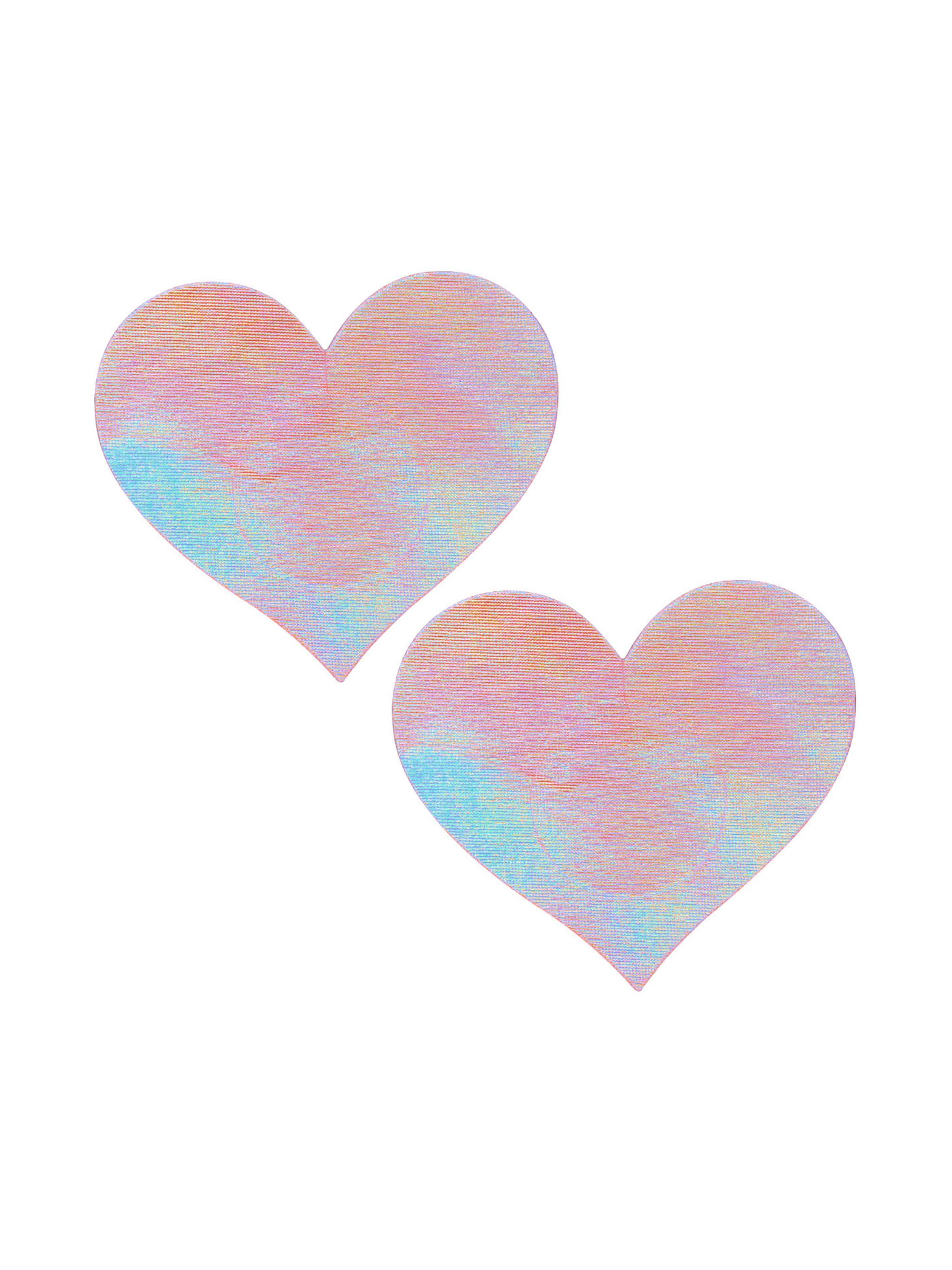 Pinky Holographic Heart Pasties