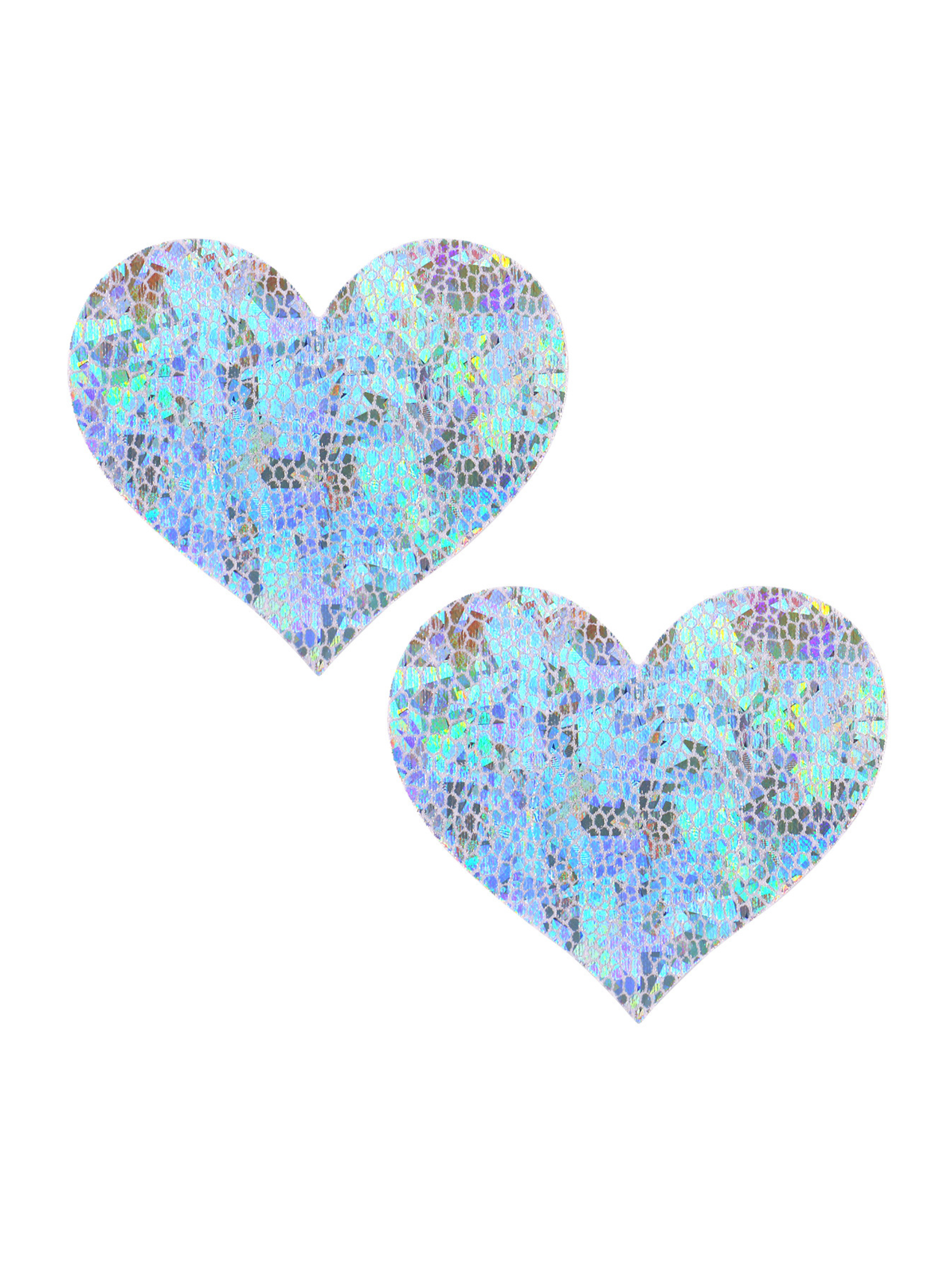 Silver Holographic Heart Pasties