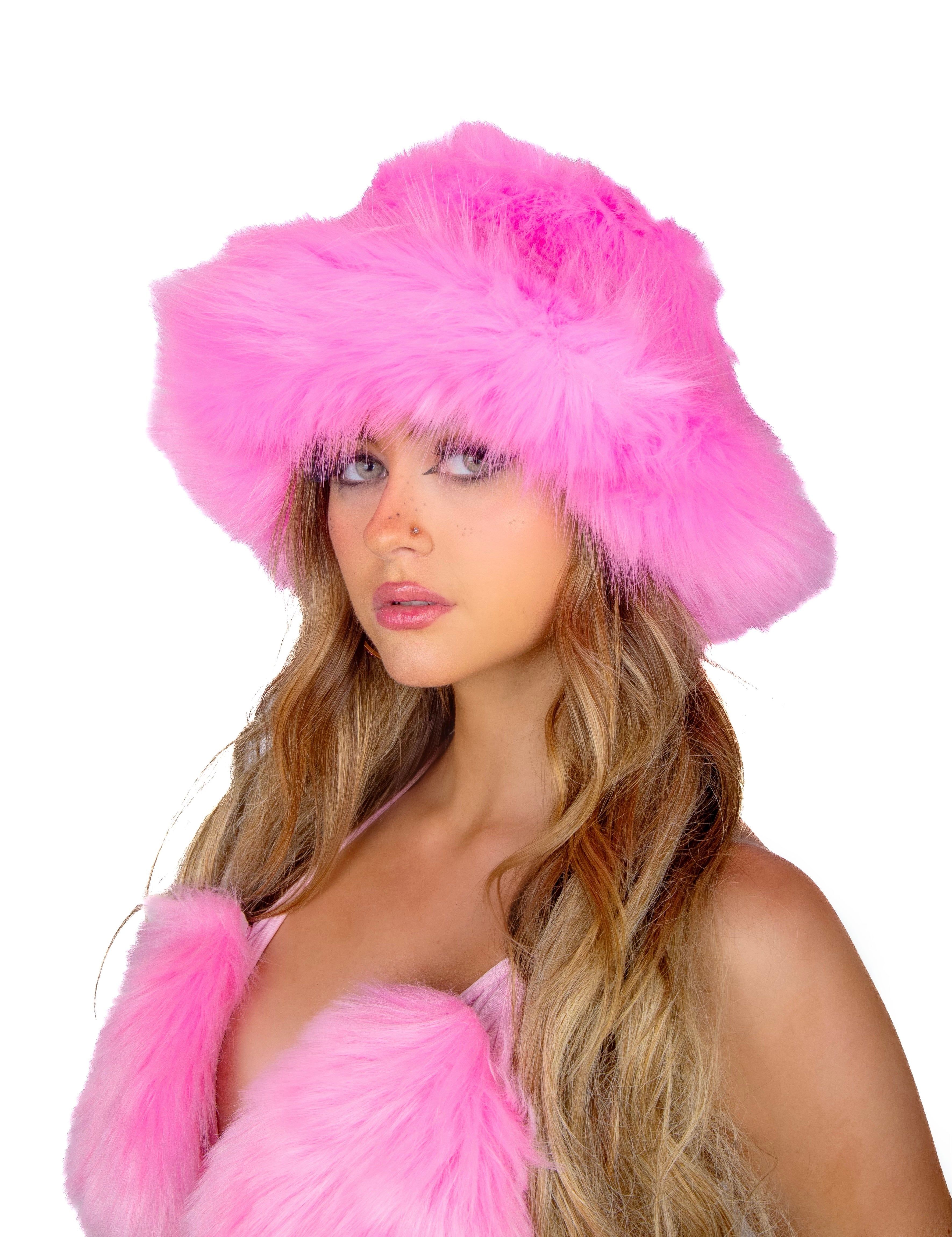 Baby Pink Fuzzy Hat