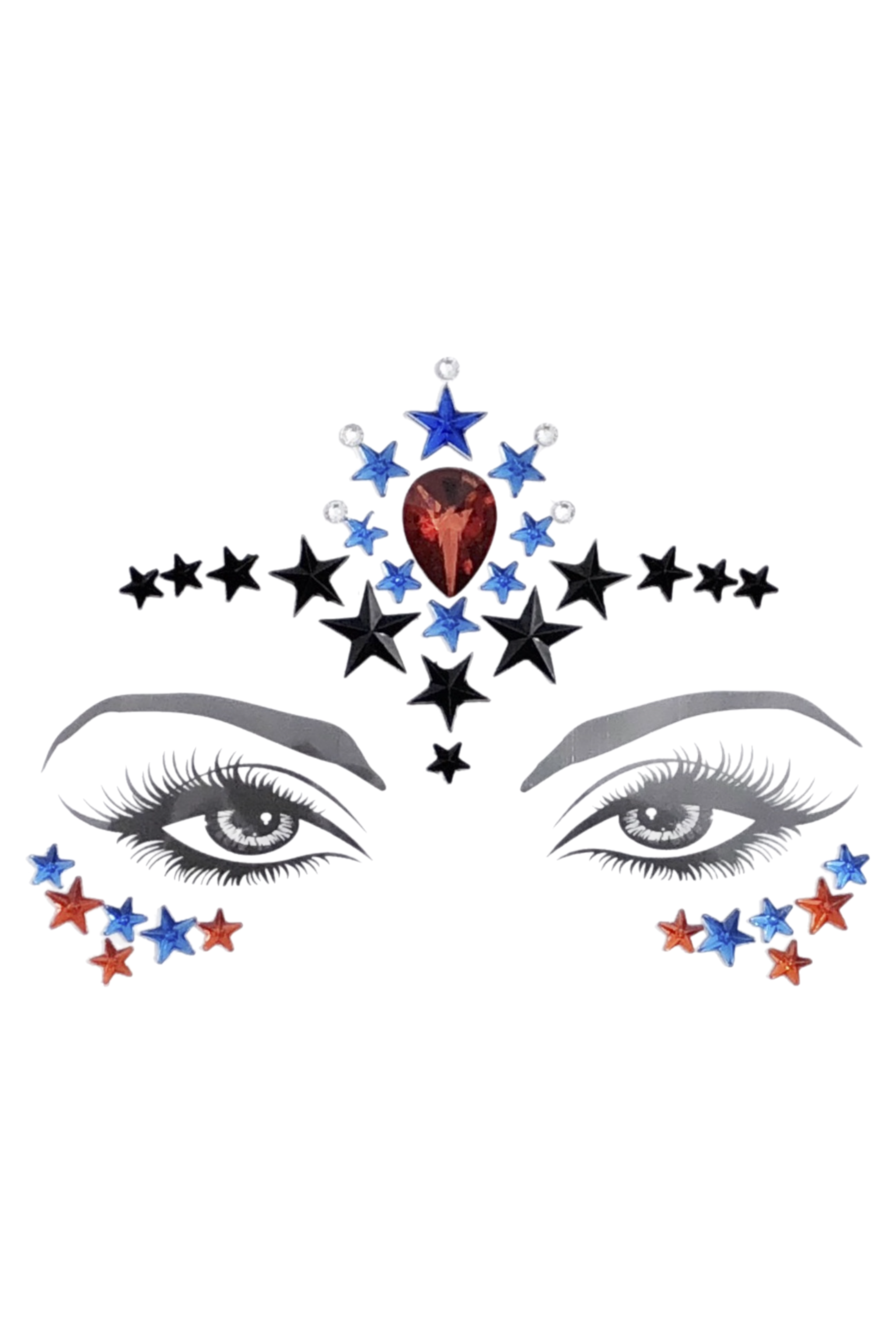 Captain America Rhinestone Crystal Face Jewels