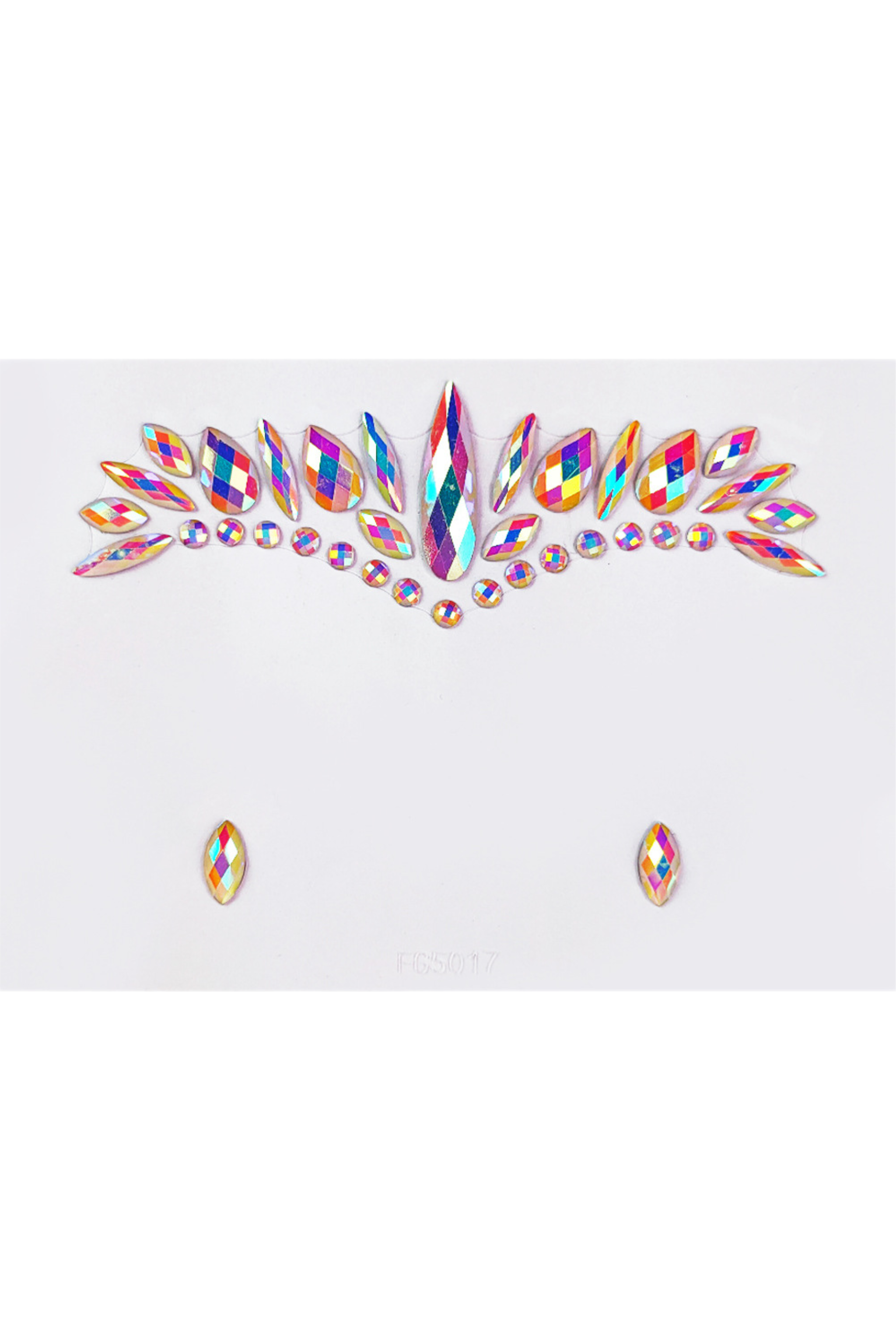 Pink Iridescent Rhinestone Crystal Face Jewels