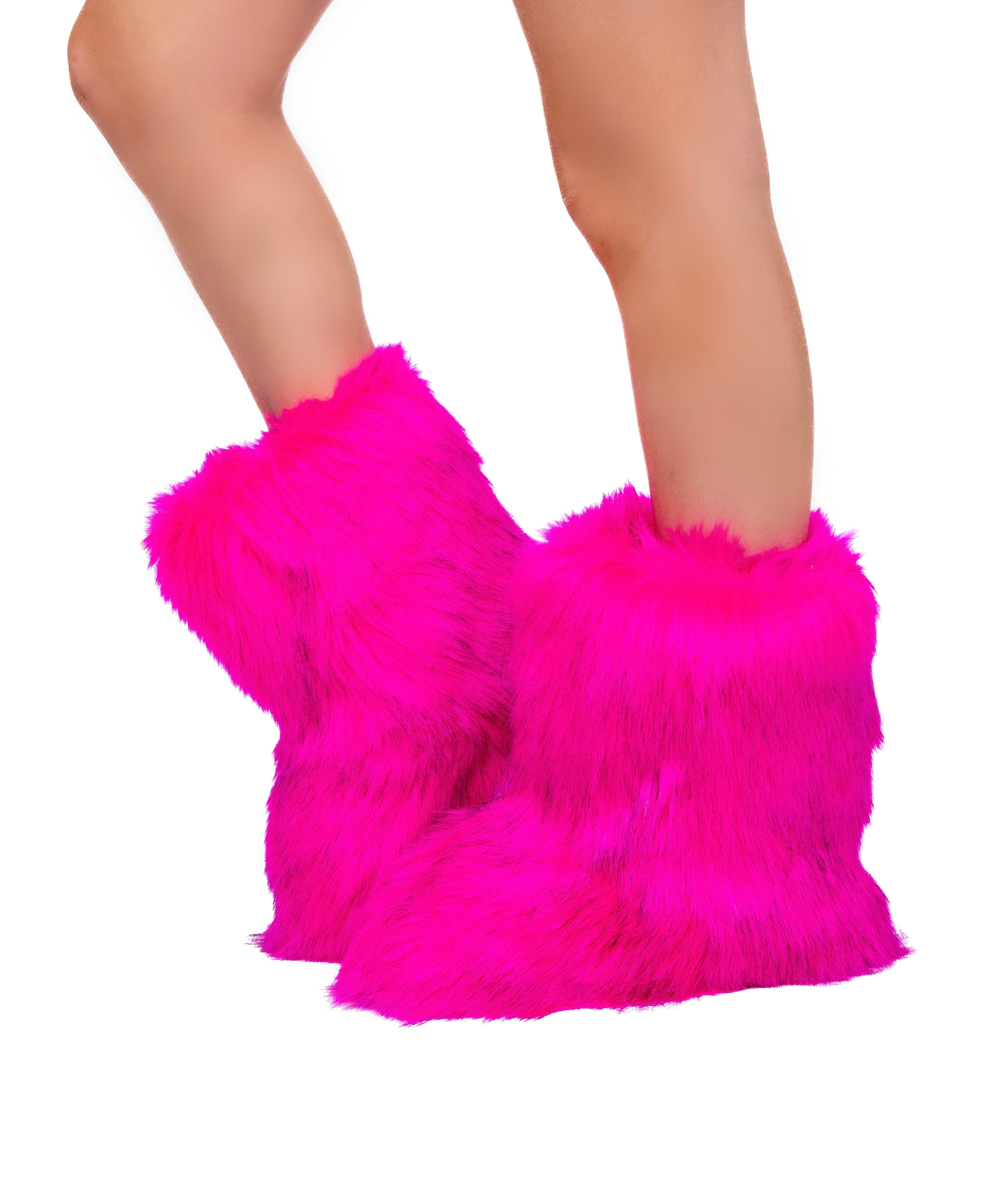 Hot Pink Fuzzy Boots