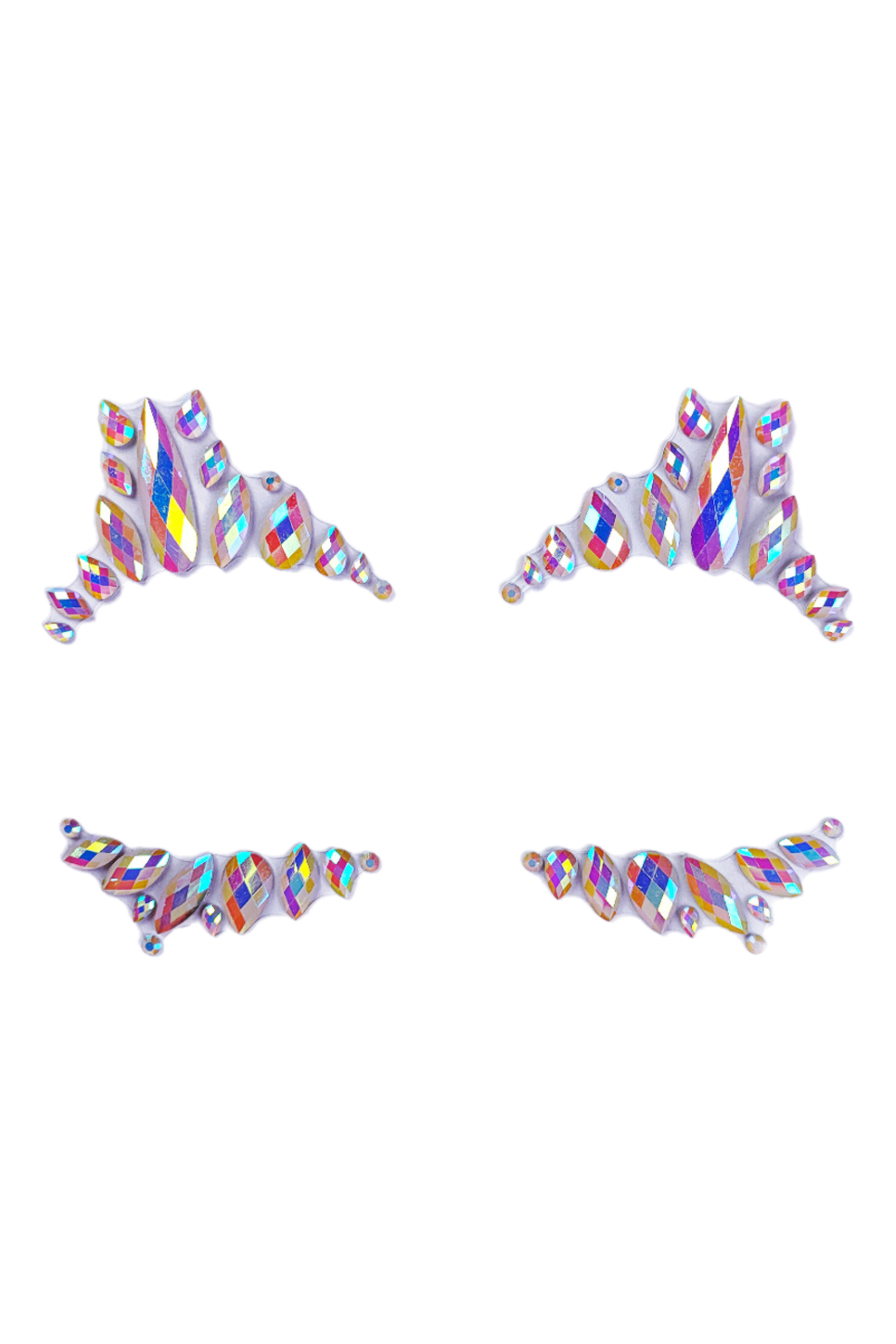 Pink Iridescent Rhinestone Crystal Face Jewels