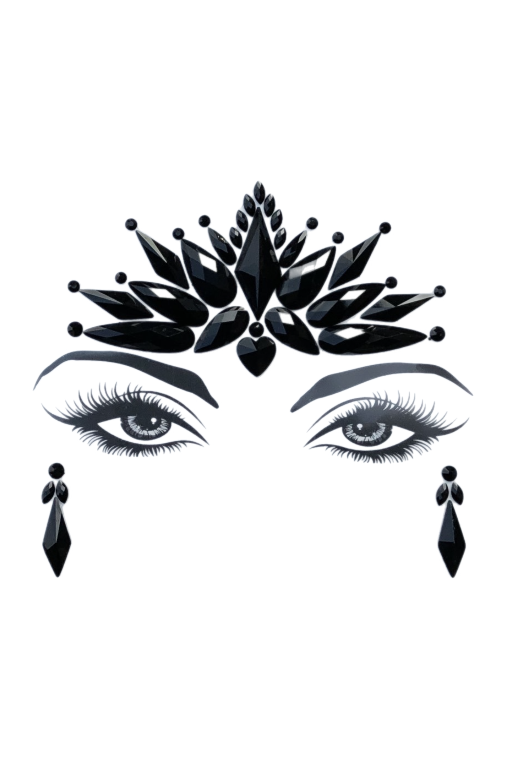 Midnight Rhinestone Crystal Face Jewels