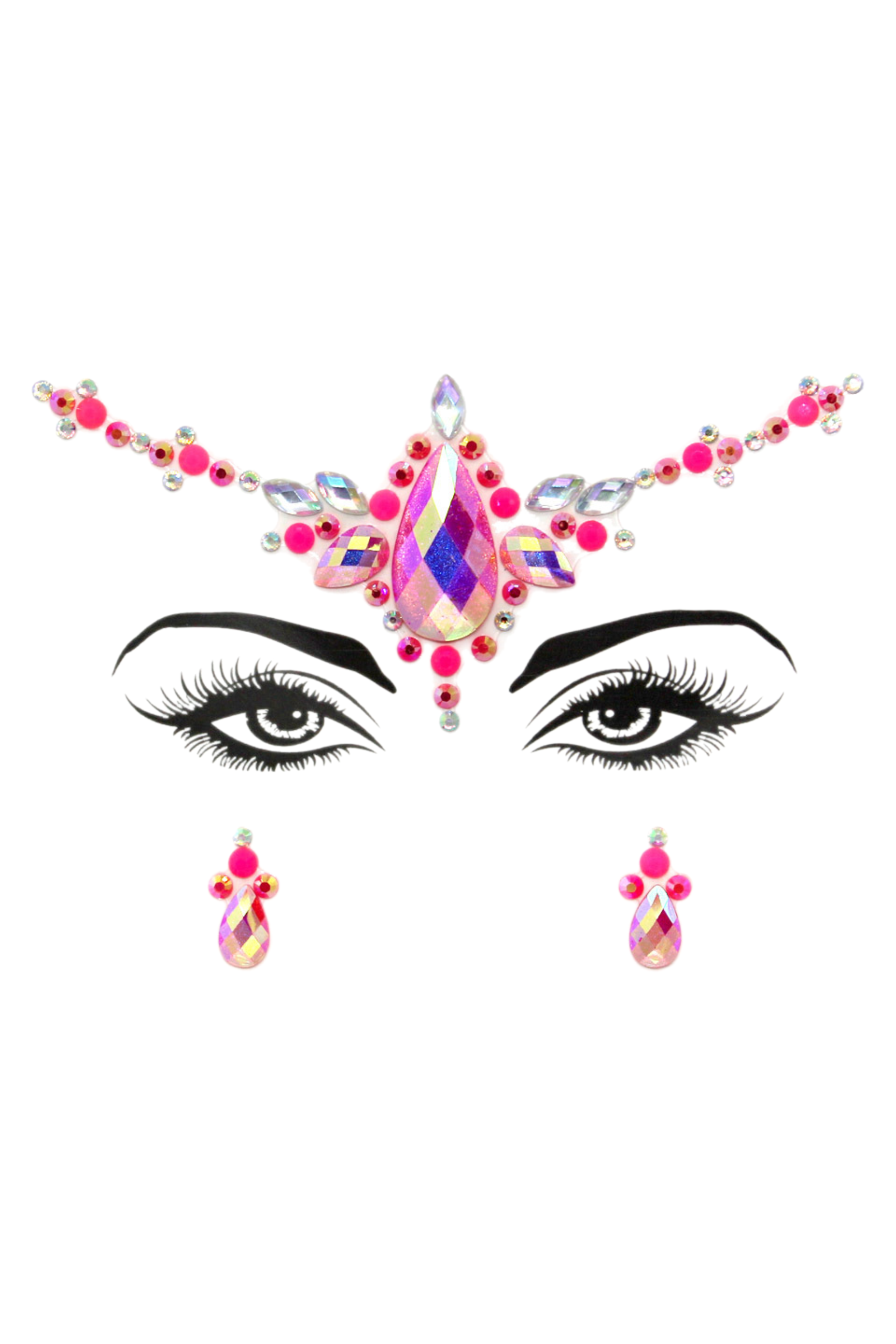 Rose Pink Rhinestone Crystal Face Jewels