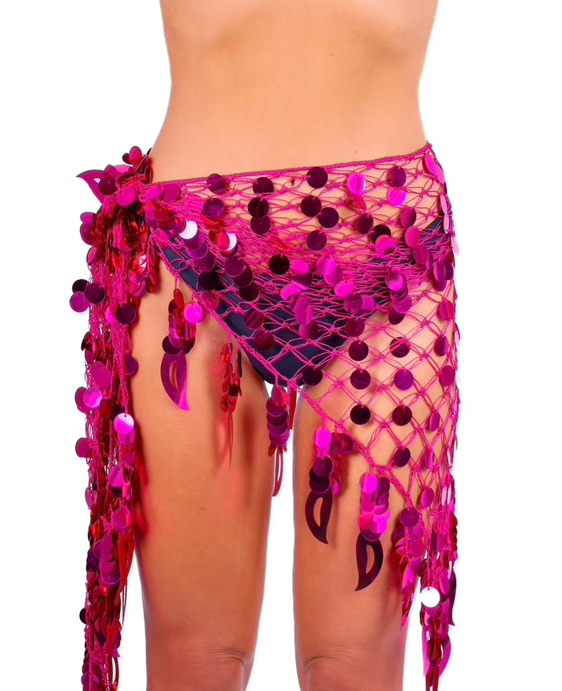 Rose Pink Sequin Wrap Skirt