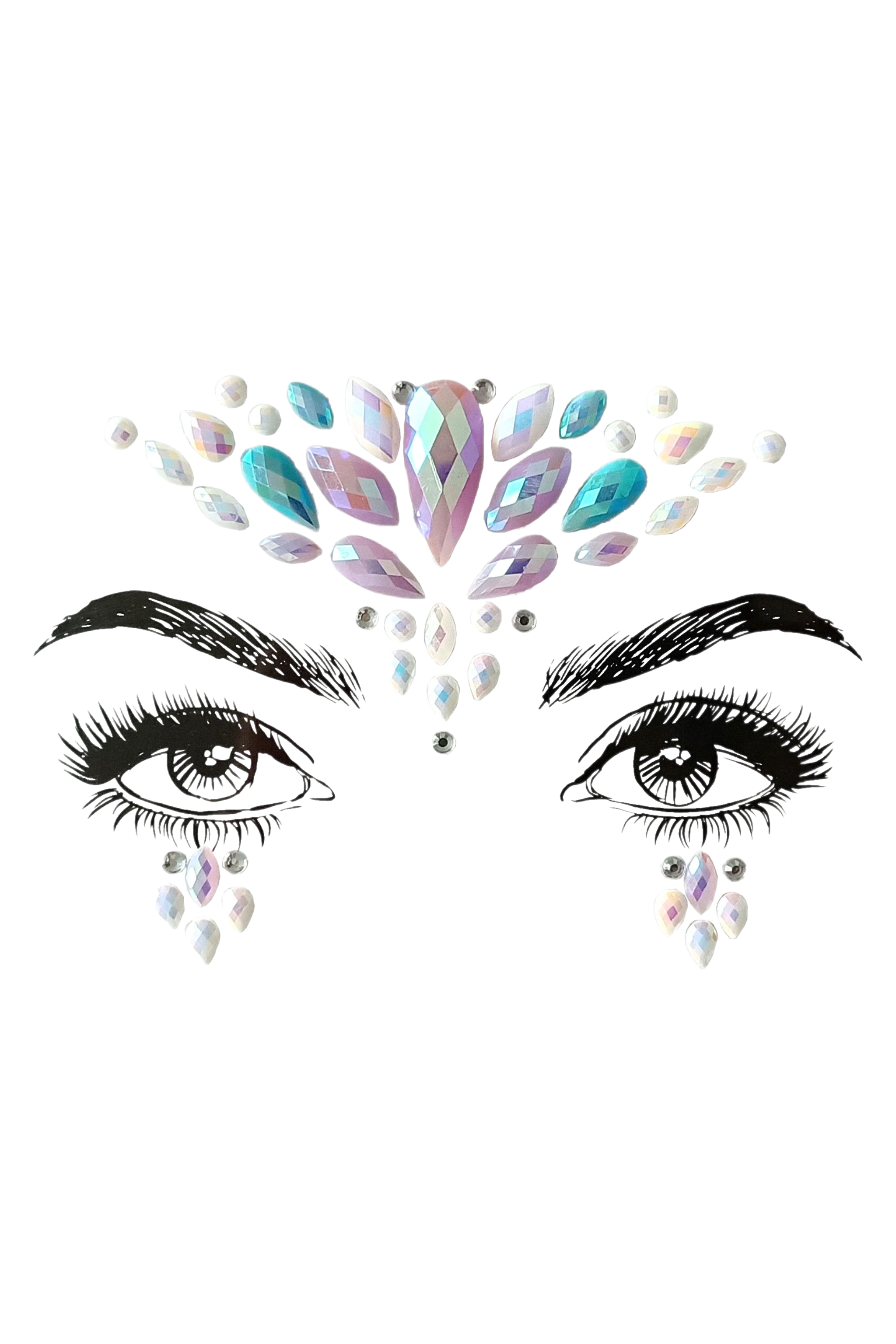 Pastel Rhinestone Crystal Face Jewels