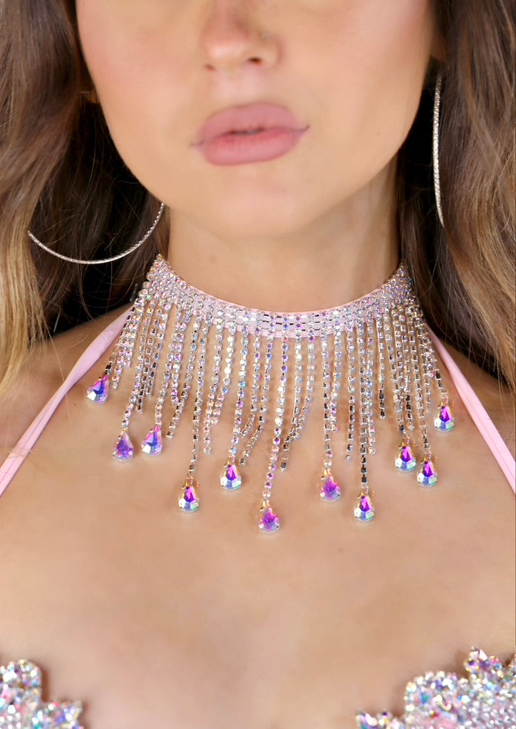Pink Rhinestone Necklace