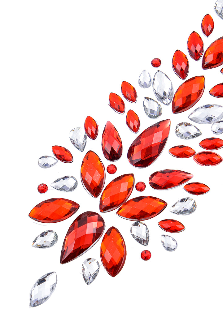 Red Iridescent Hair Gem