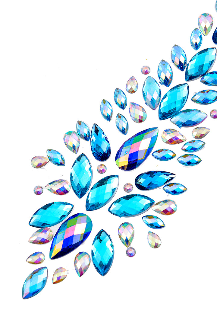 Crystal Blue Iridescent Hair Gem