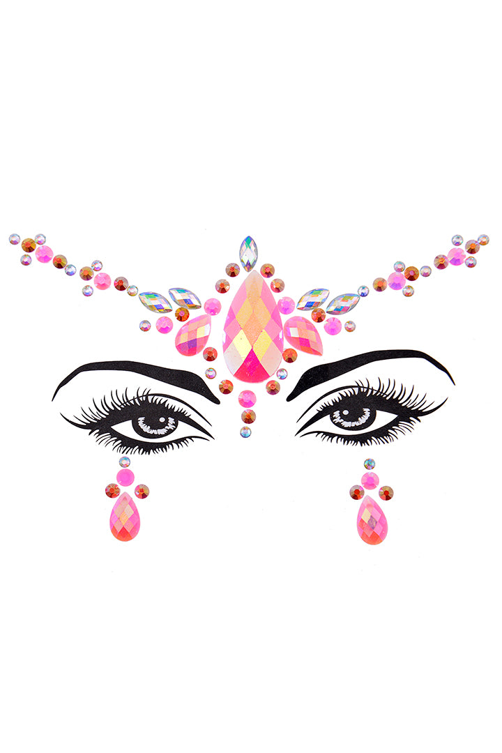 Rose Pink Rhinestone Crystal Face Jewels