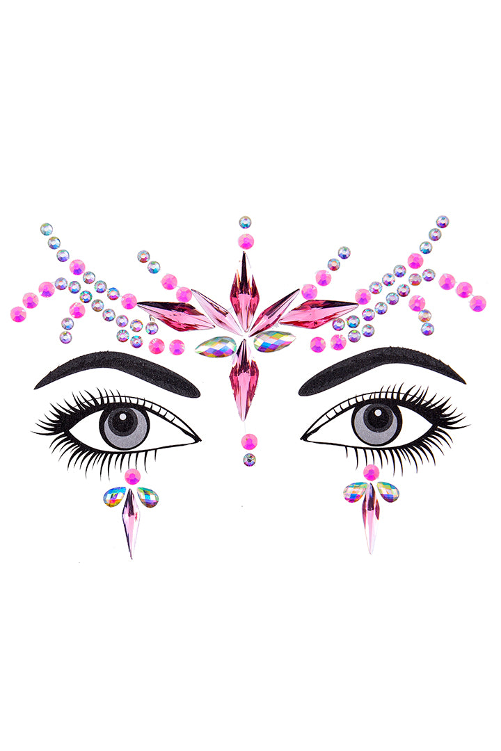 Hot Pink Fairy Festival Face Jewels