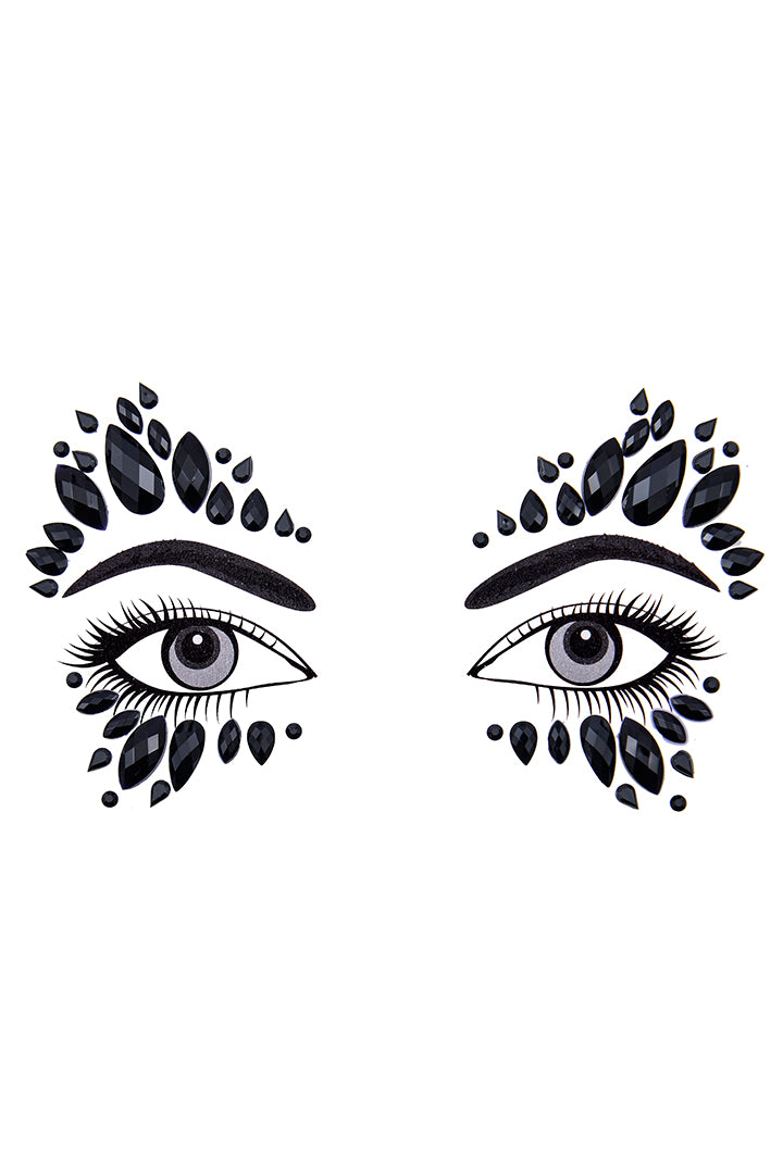 Midnight Queen Rhinestone Crystal Face Jewels