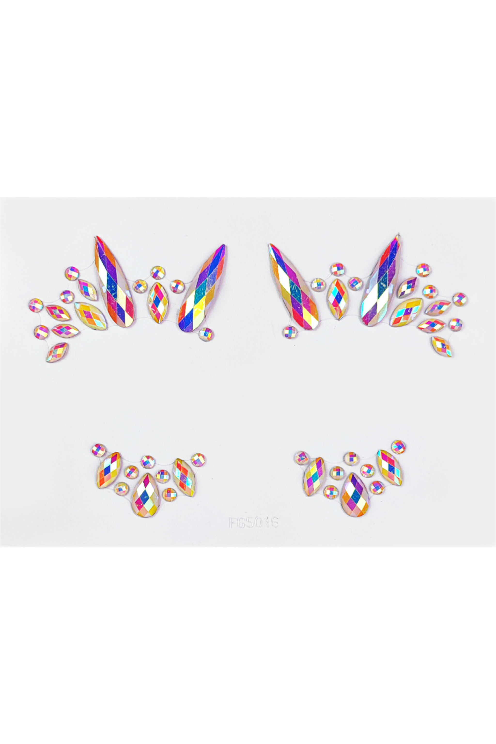 Pink Iridescent Rhinestone Crystal Face Jewels