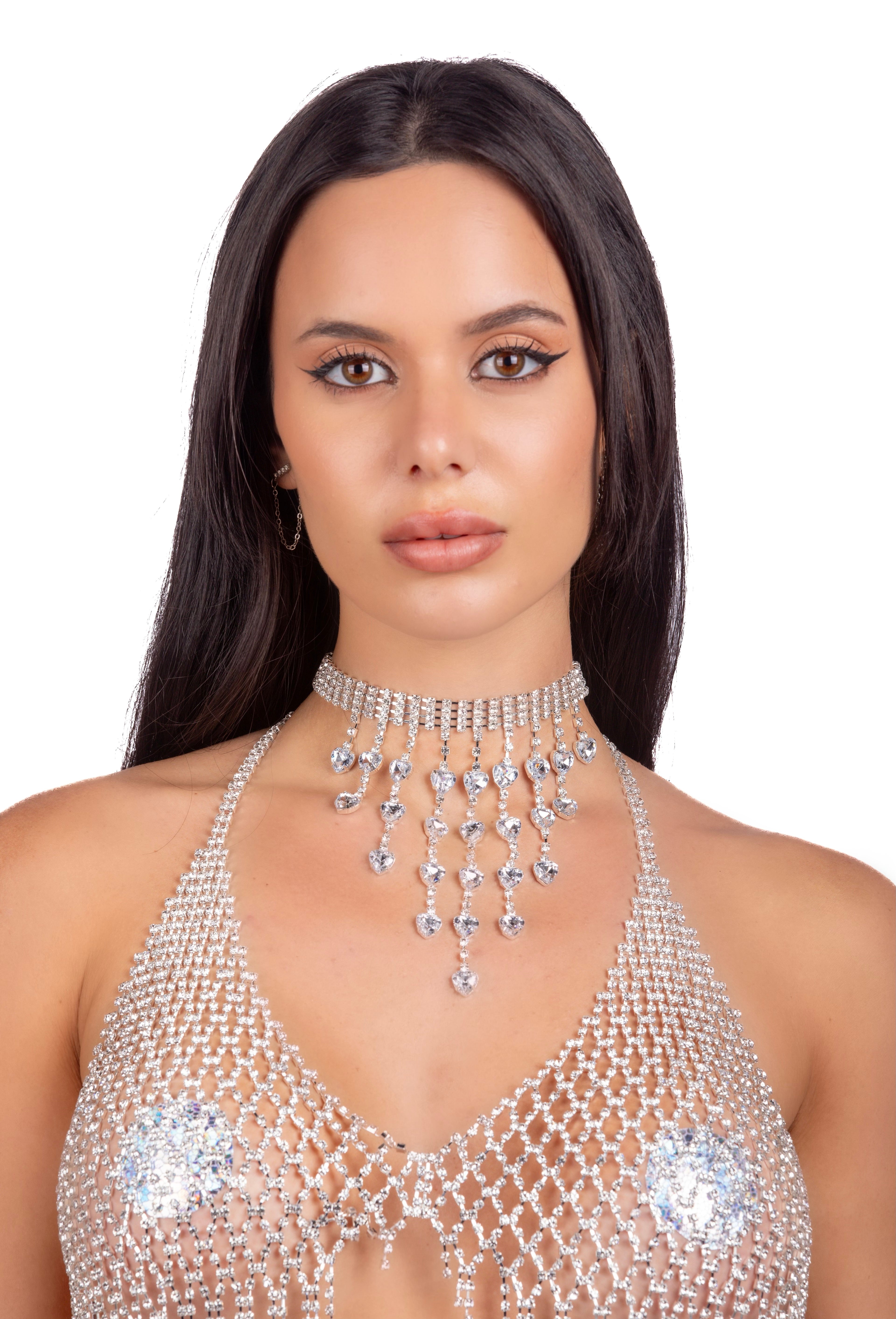 Silver Cosmic Rhinestone Necklace