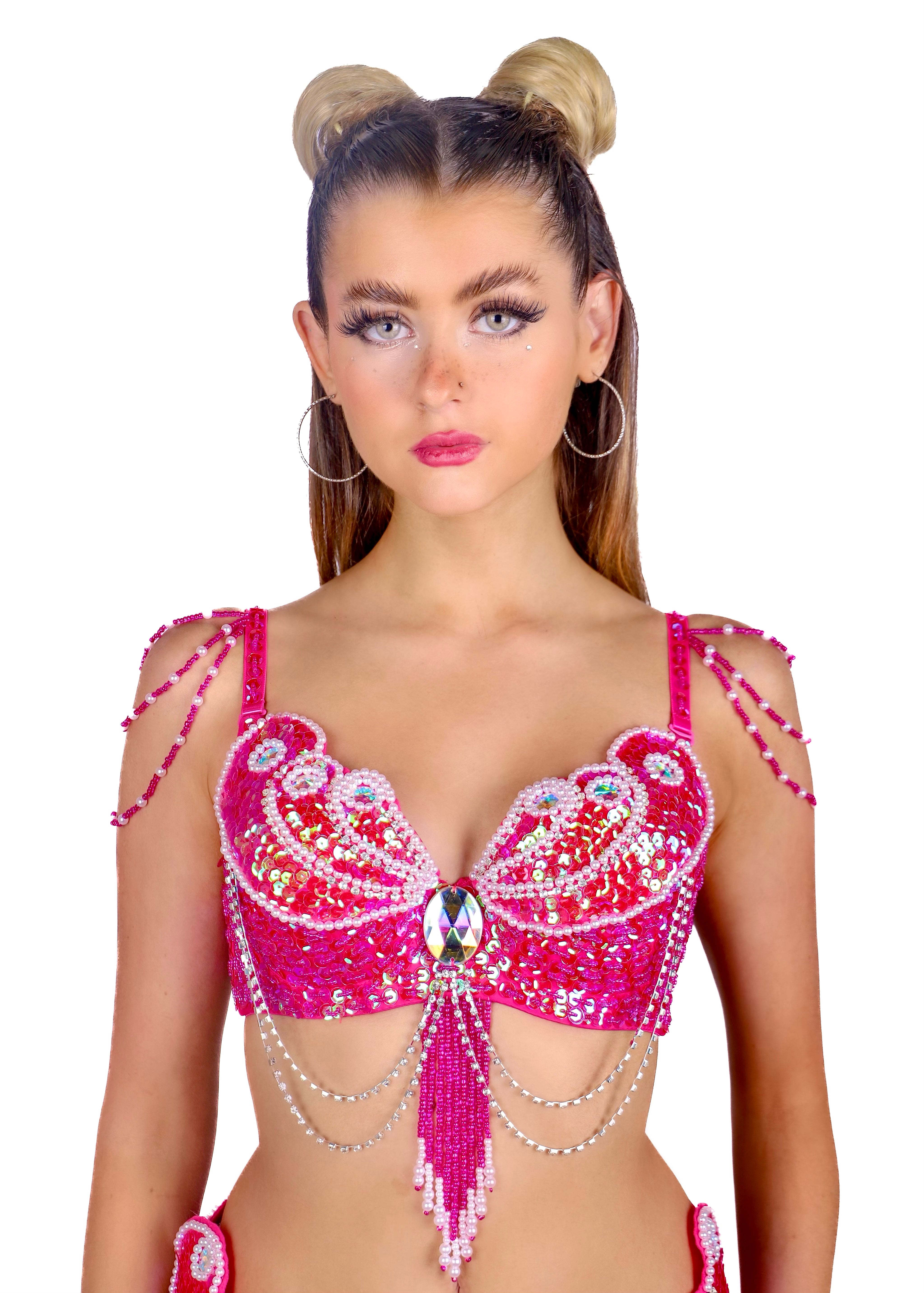 Fuchsia Mermaid Carnival Bra Top