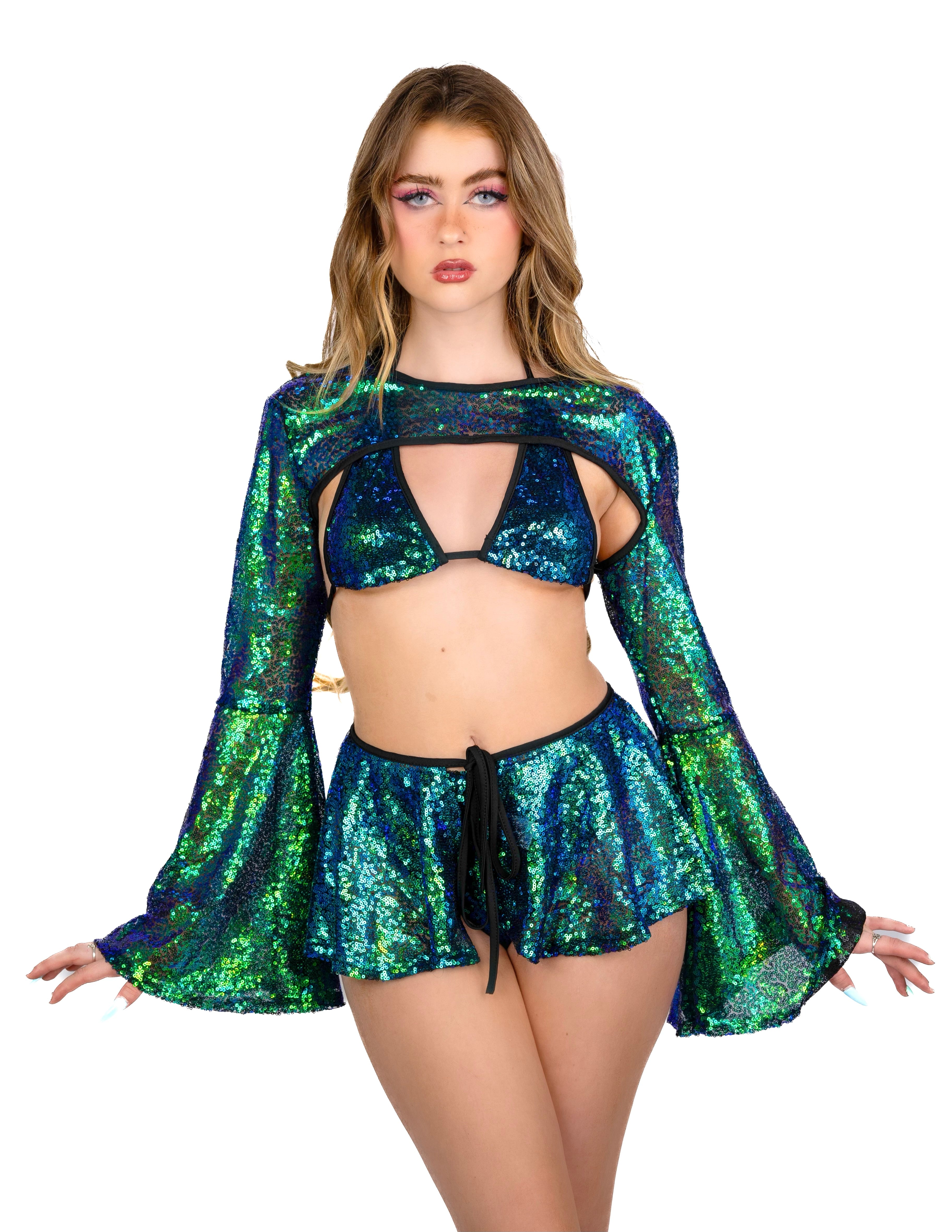 FULL OUTFIT- Forest Goddess Sequin Set (4 pcs)