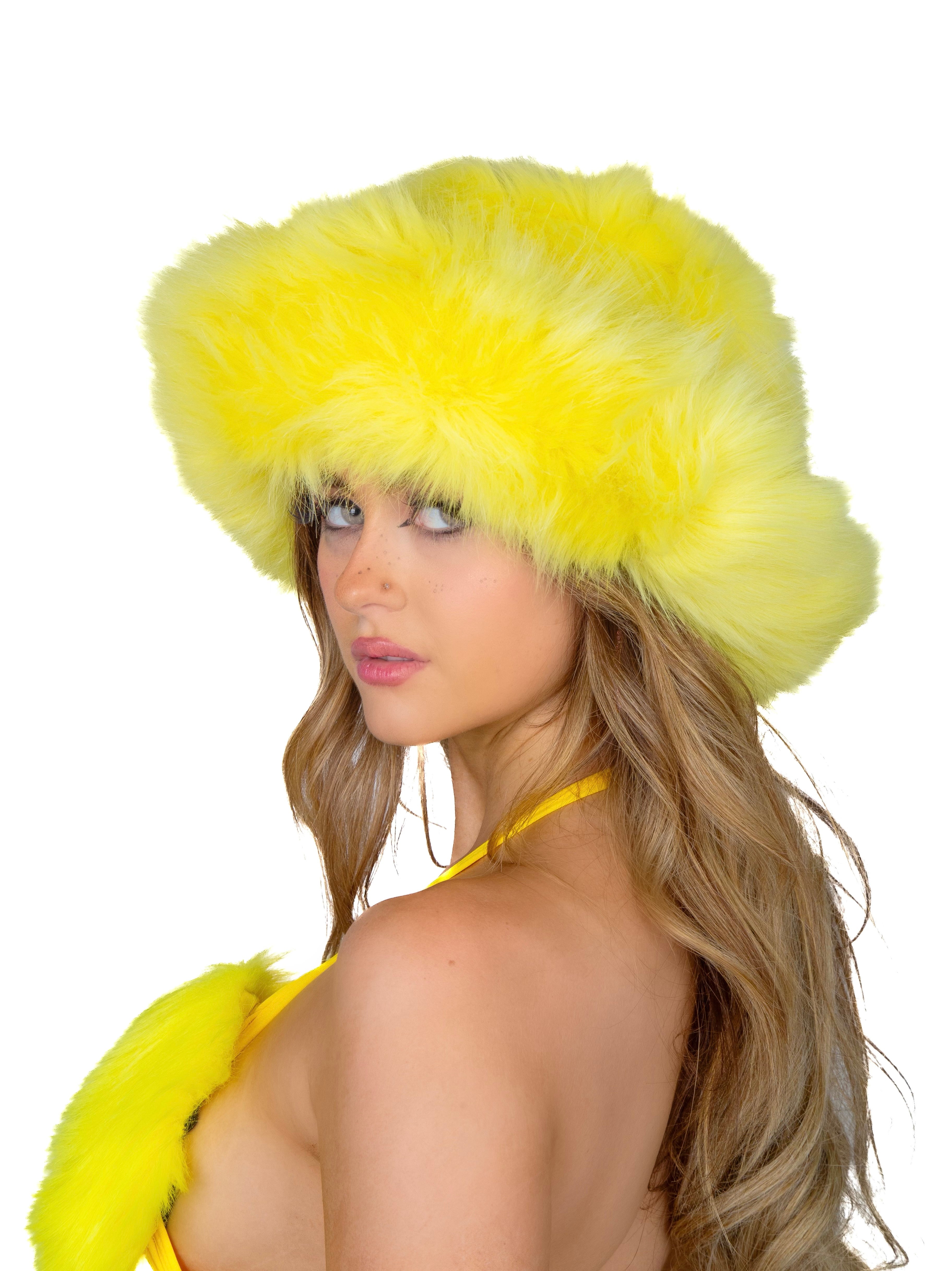 Yellow Fuzzy Hat