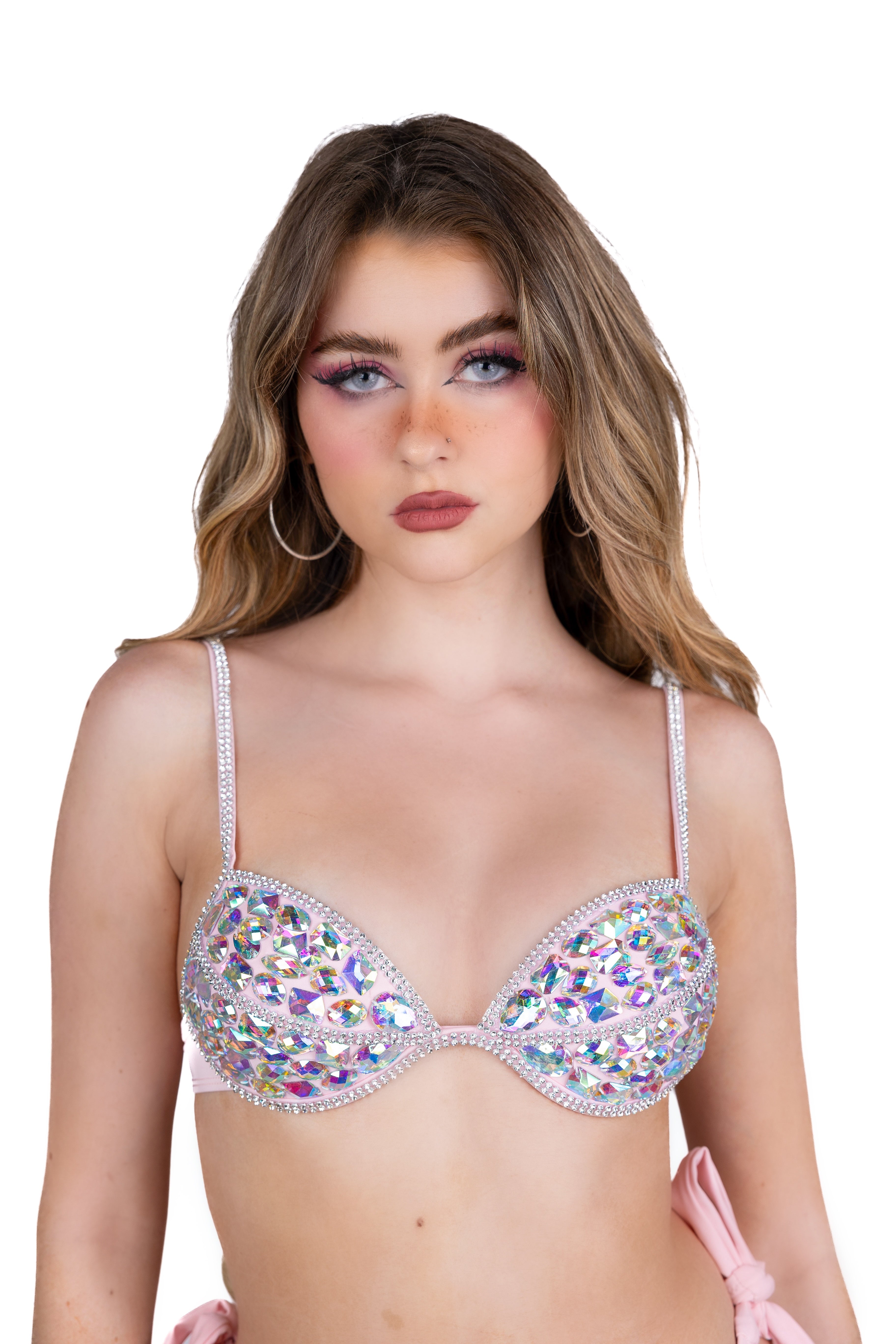Baby Pink Escape Rhinestone Top