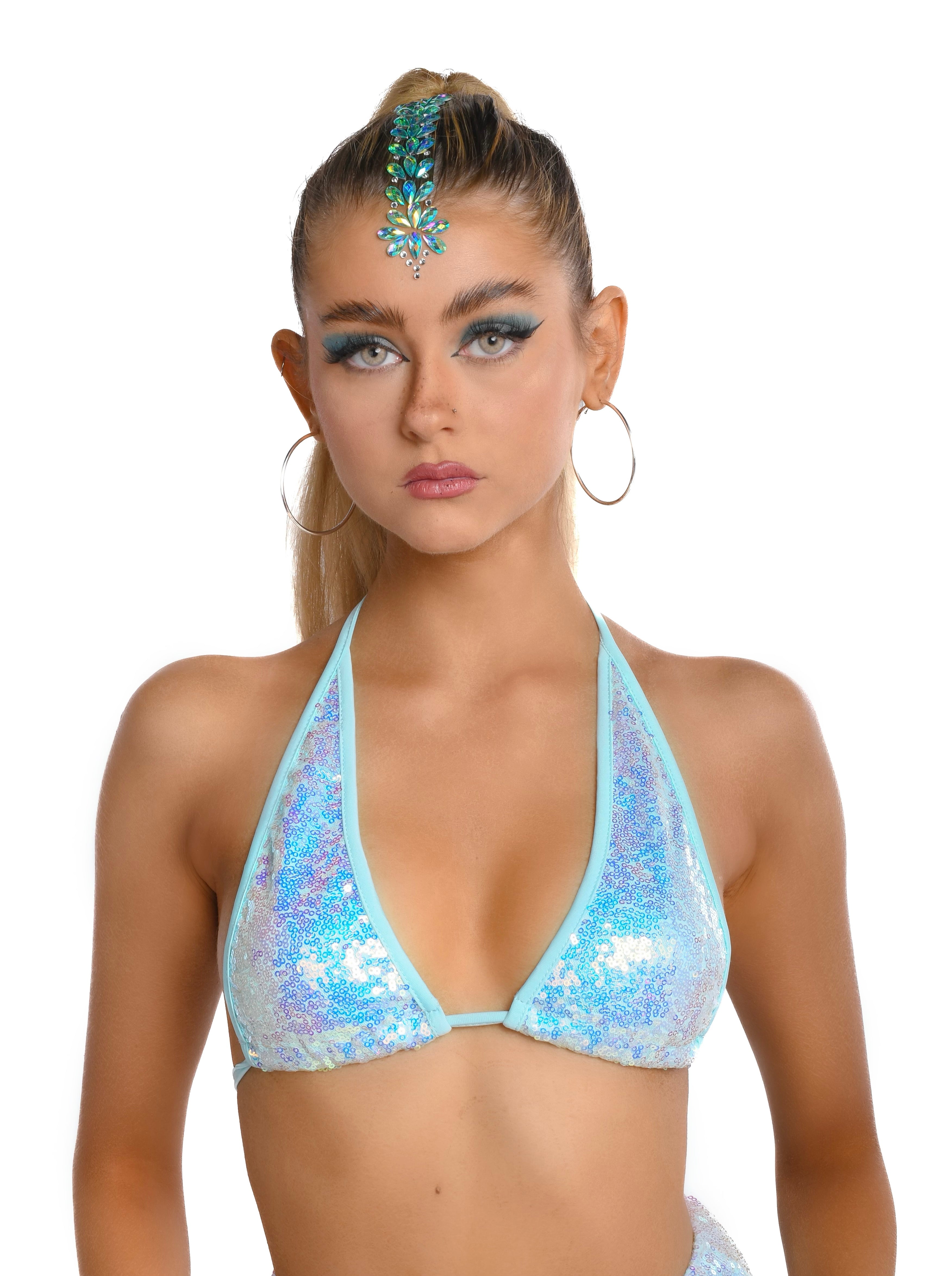 FULL OUTFIT - Aqua Goddess Sequin Set
