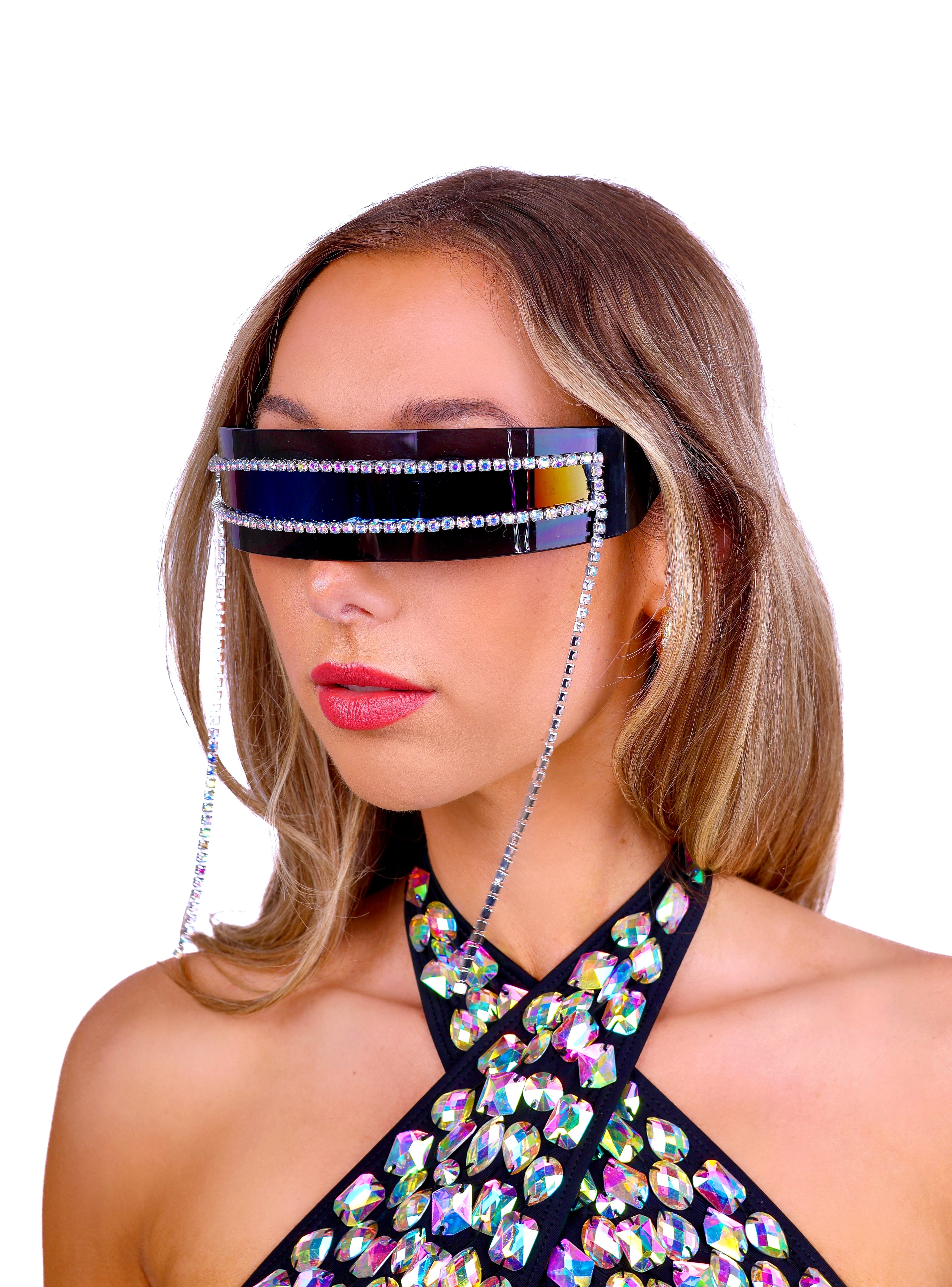 Cyber Black Disco Glasses