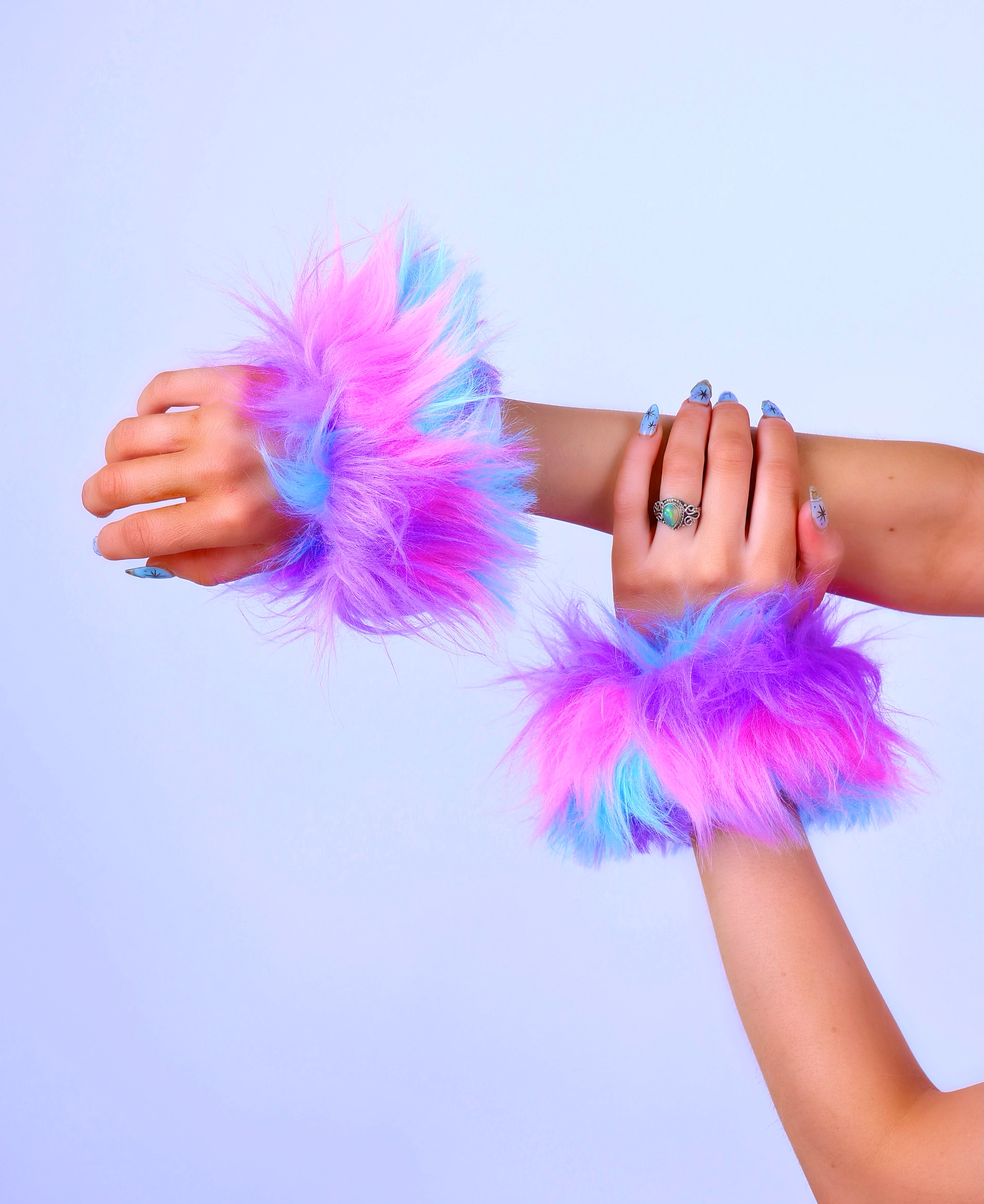 Cheshire Fuzzy Wrist Cuffs