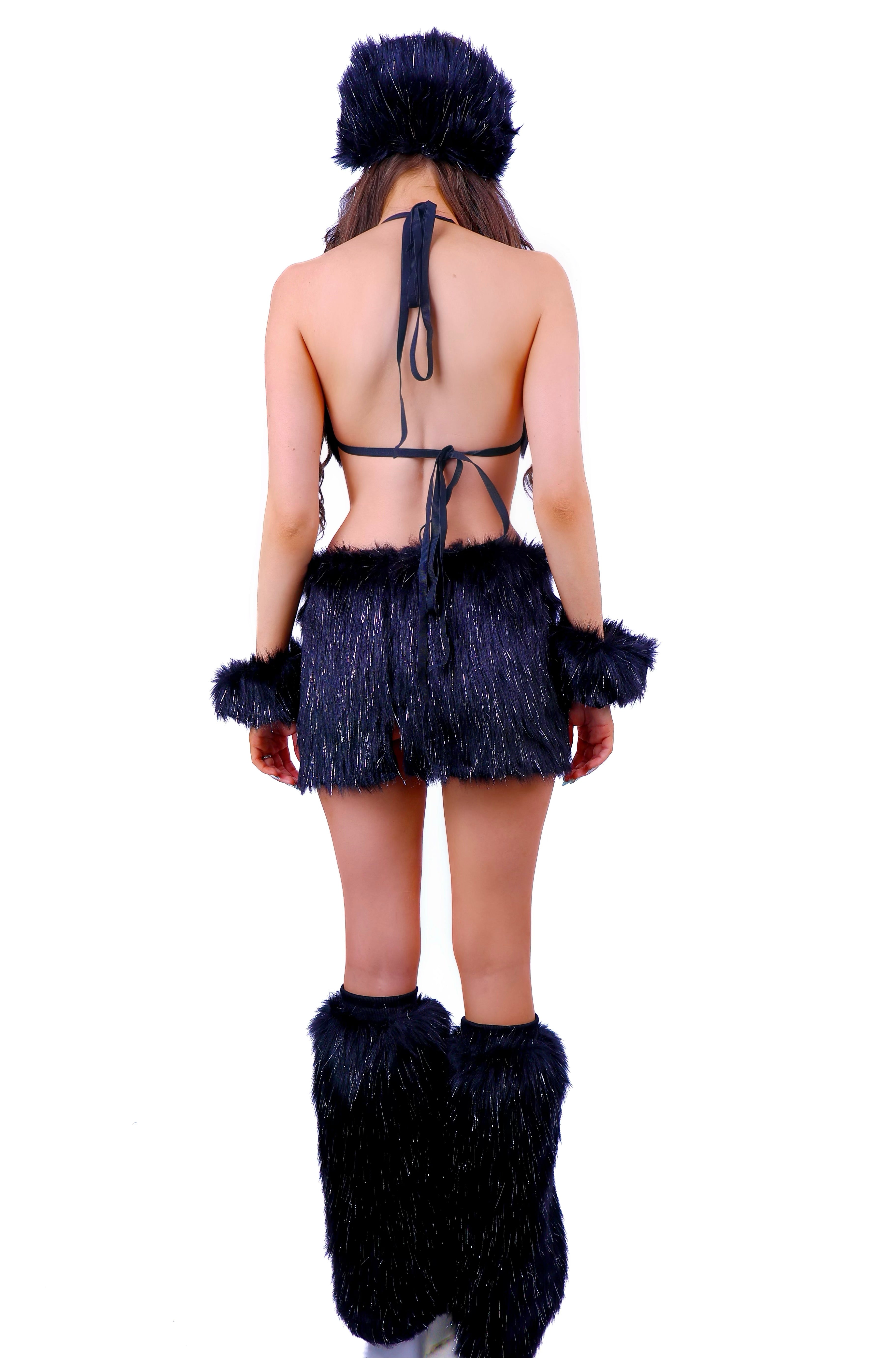 Midnight Sparkle Diva Fuzzy Skirt