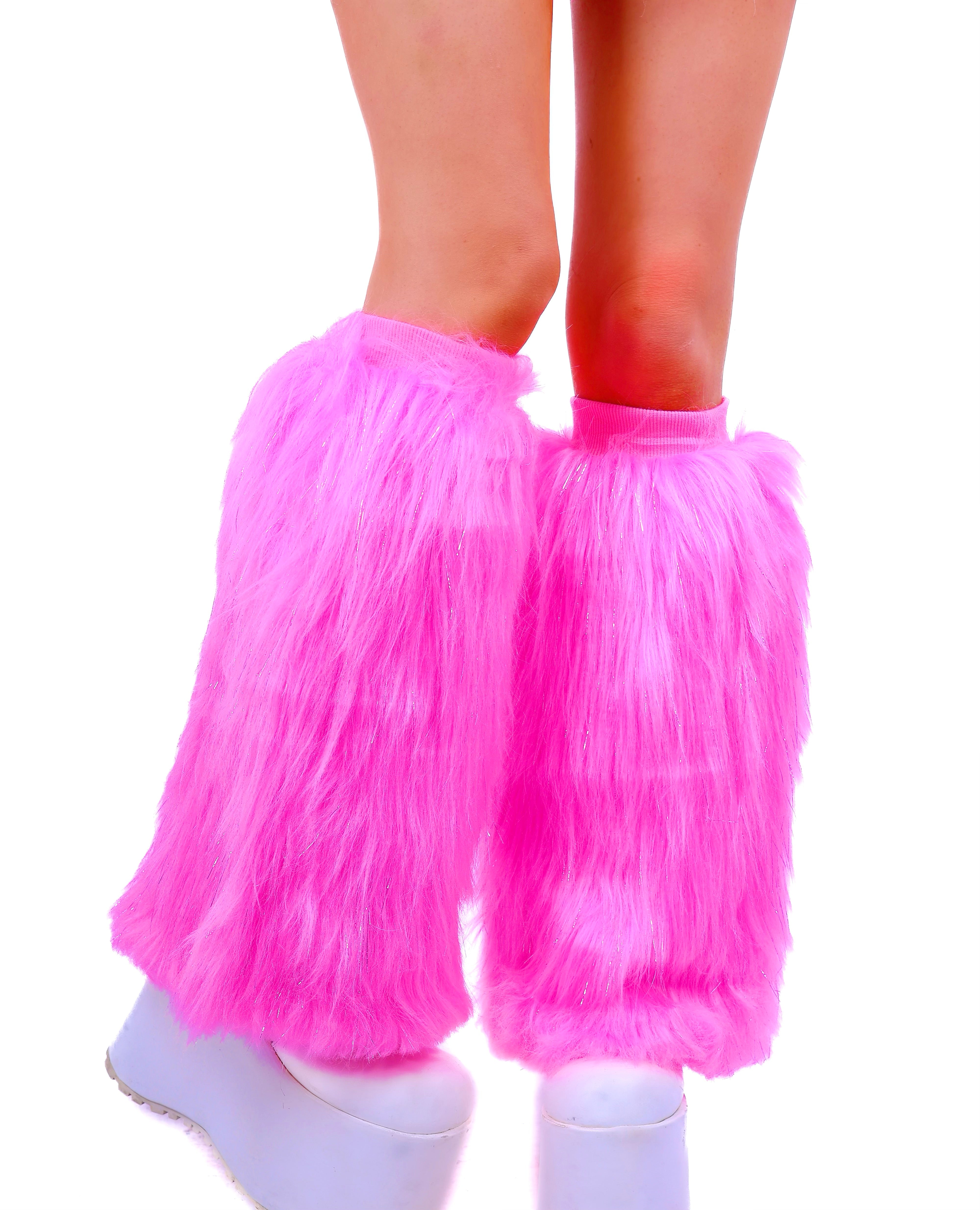 Bubblegum Fuzzy Leg Warmers