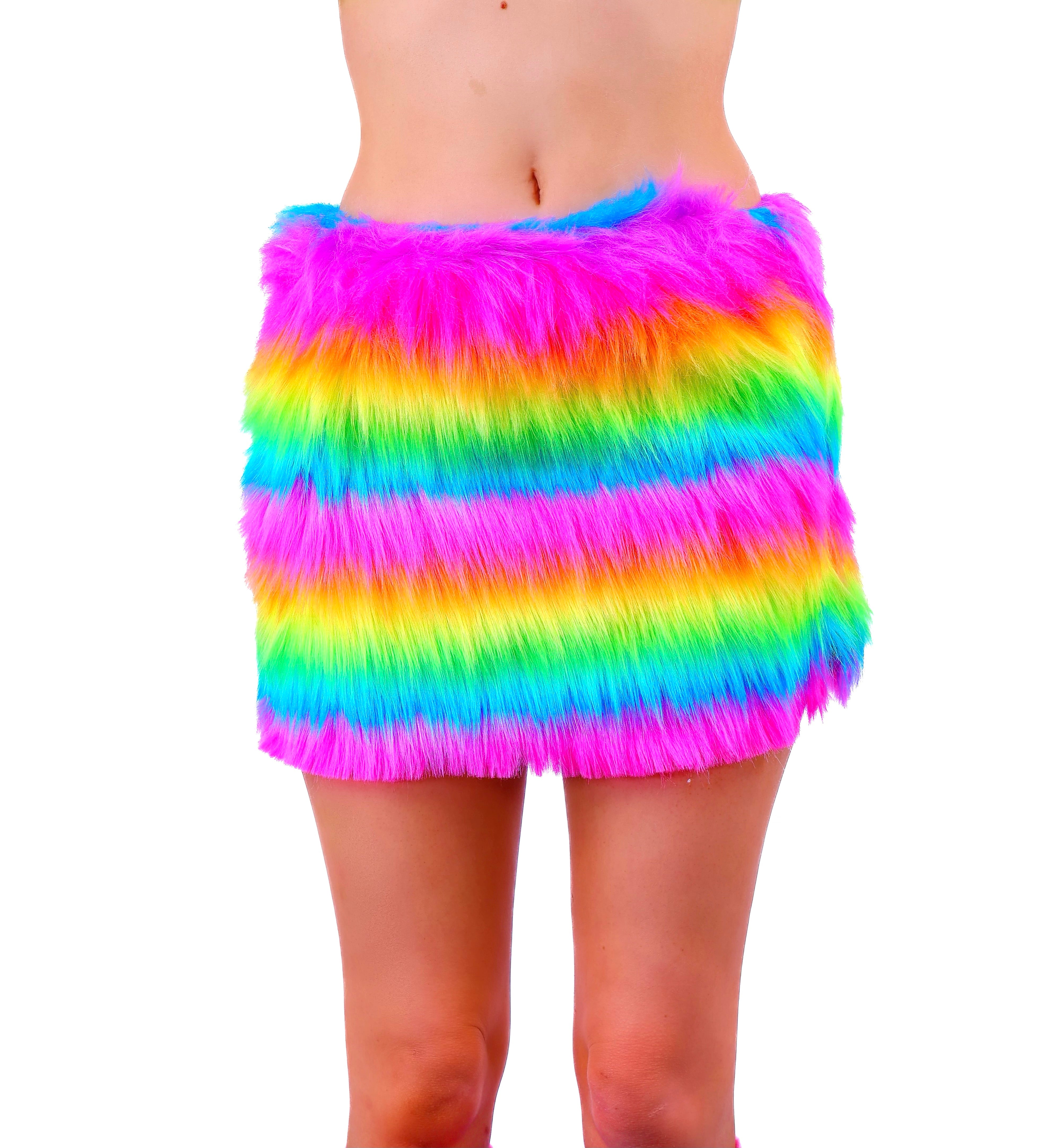 Rainbow Dream Diva Fuzzy Skirt