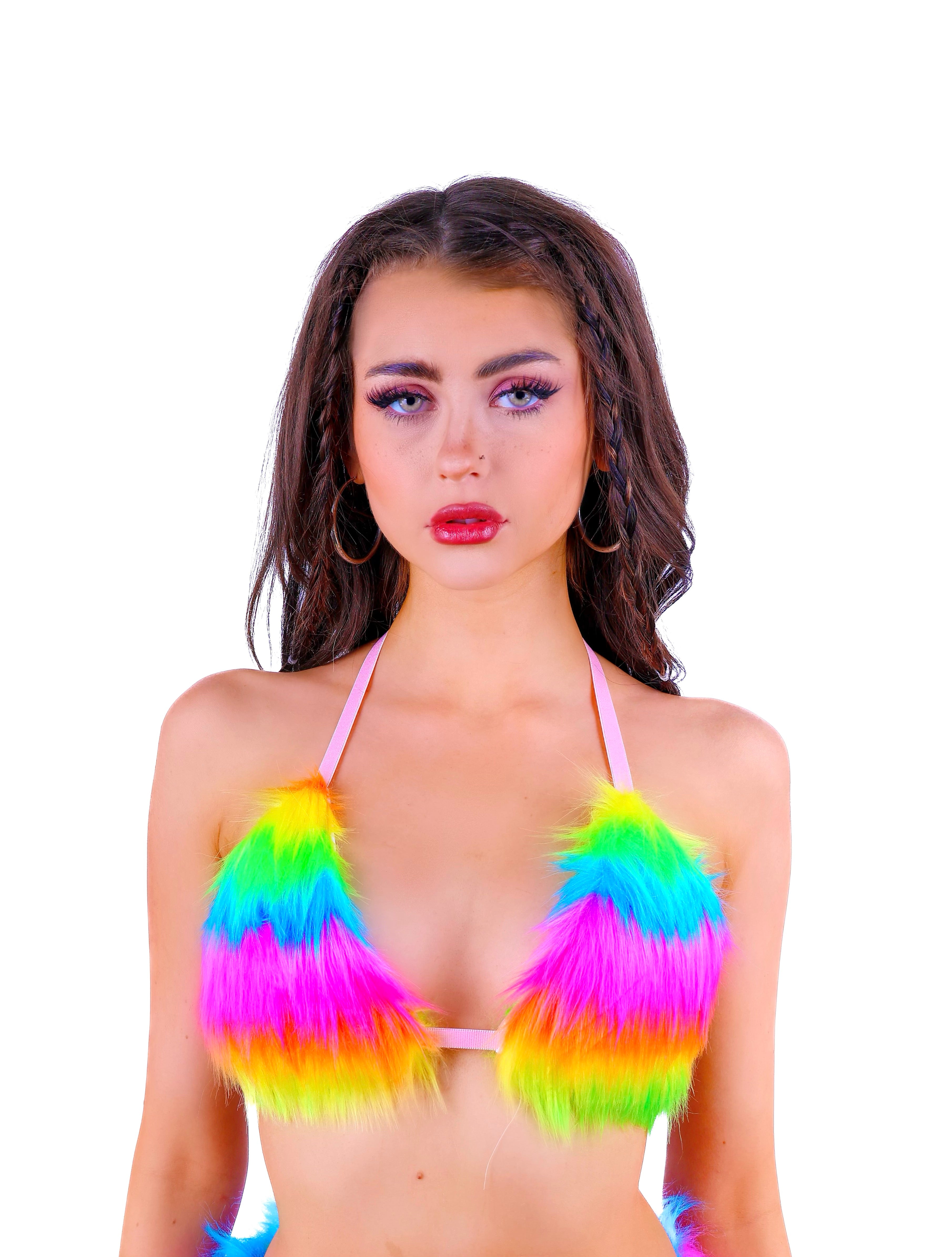 Rainbow Dream Diva Fuzzy Top