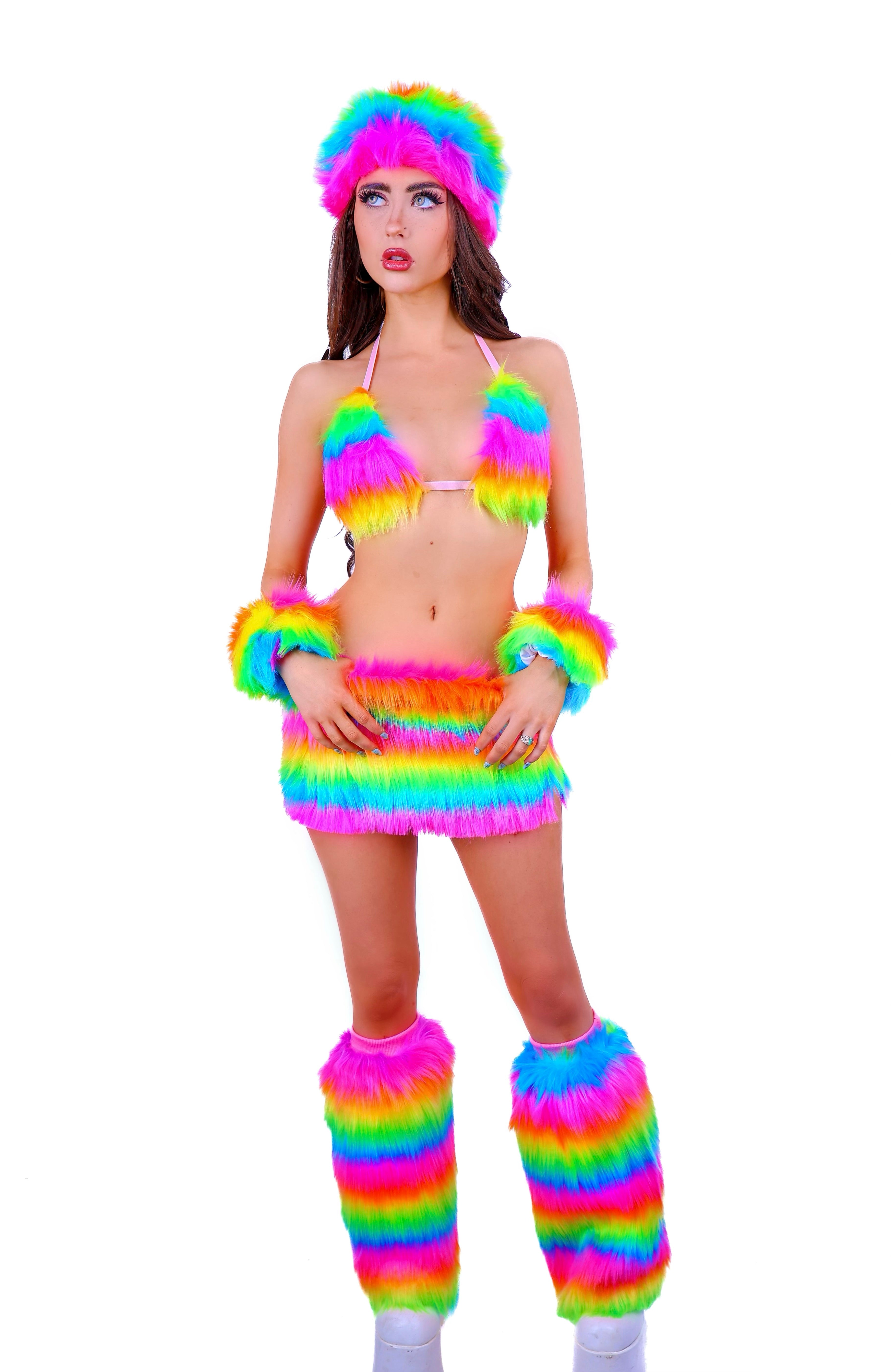 Rainbow Dream Fuzzy Leg Warmers