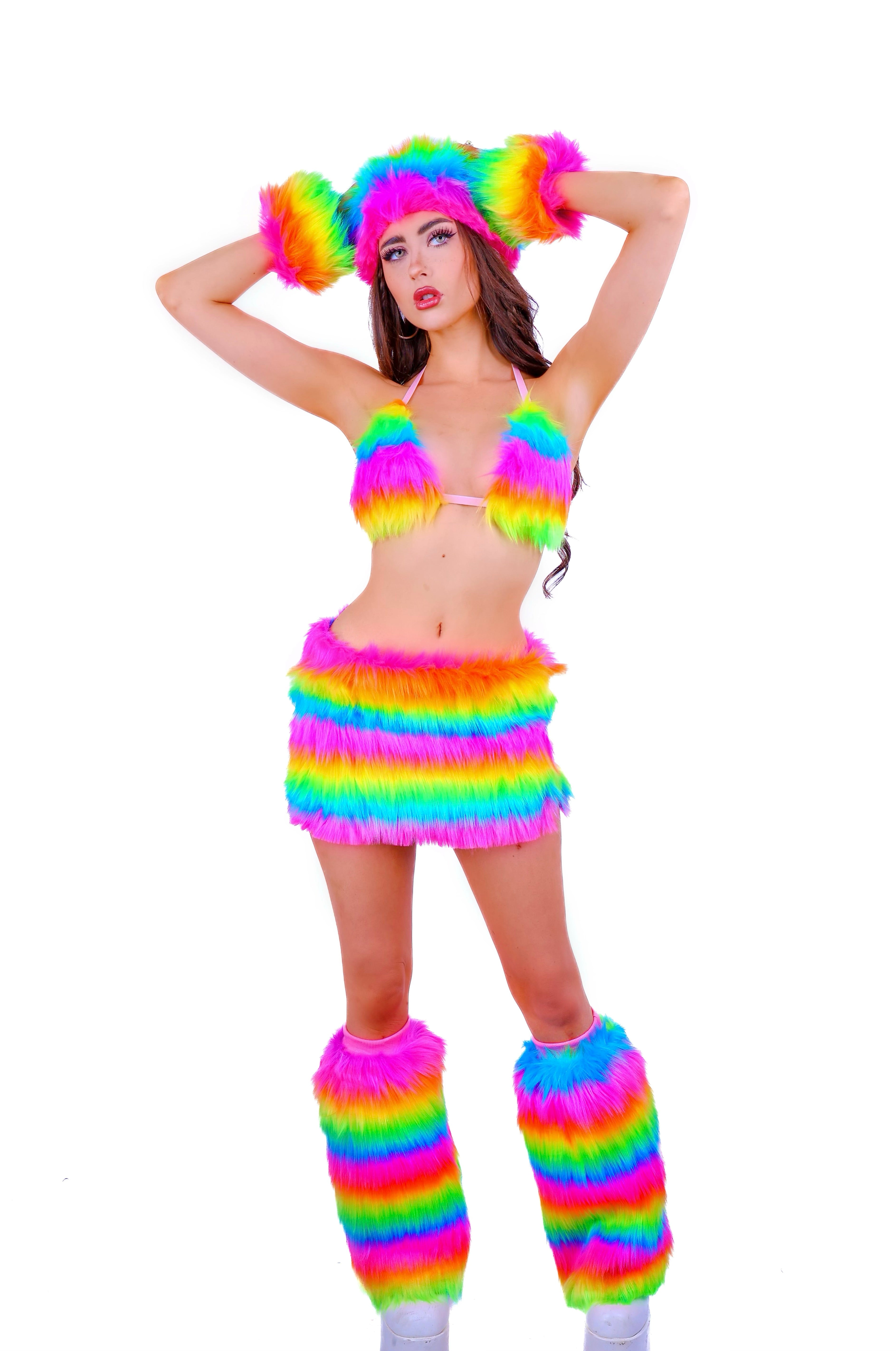 Rainbow Dream Diva Fuzzy Skirt