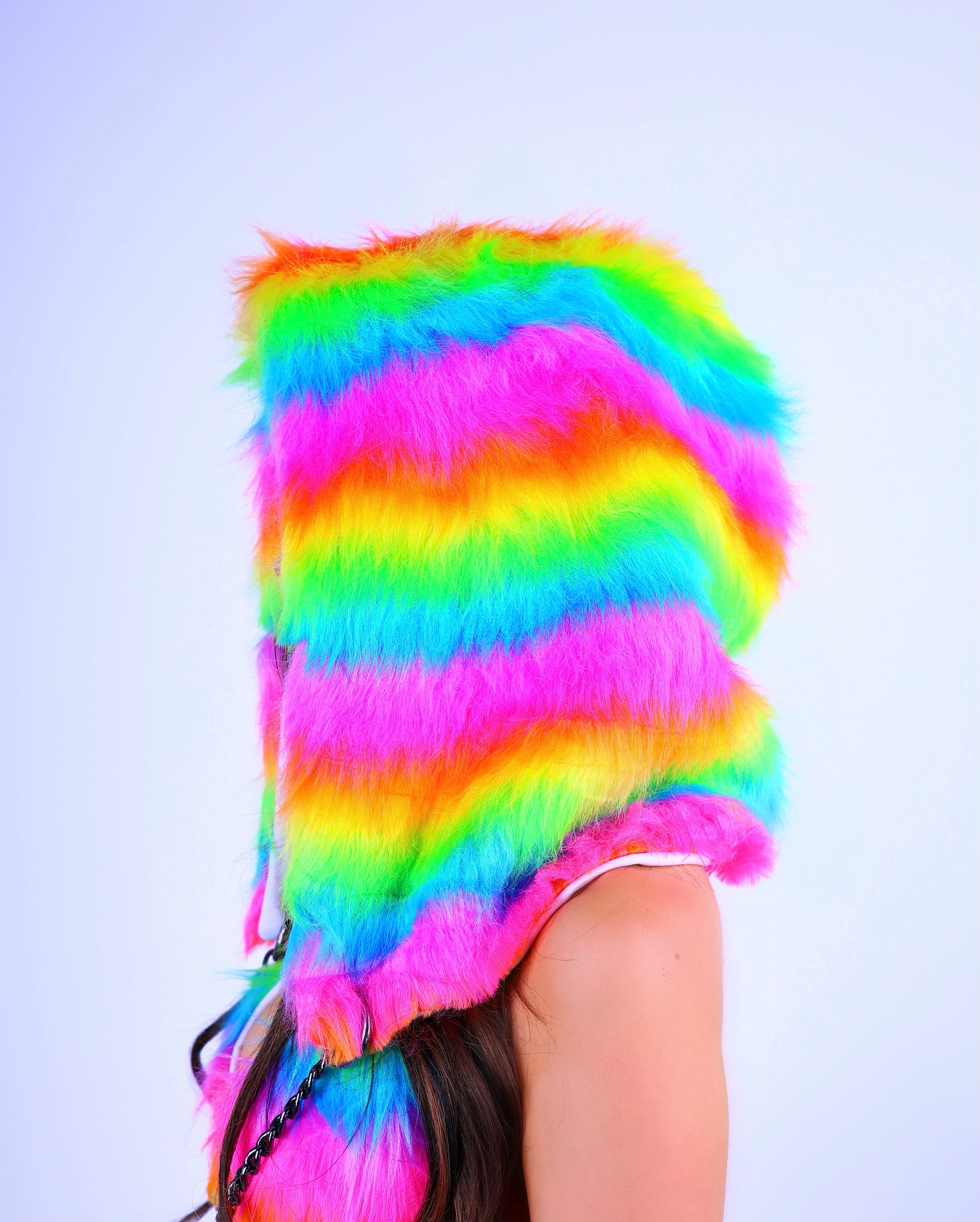 Rainbow Dream Diva Fuzzy Hood