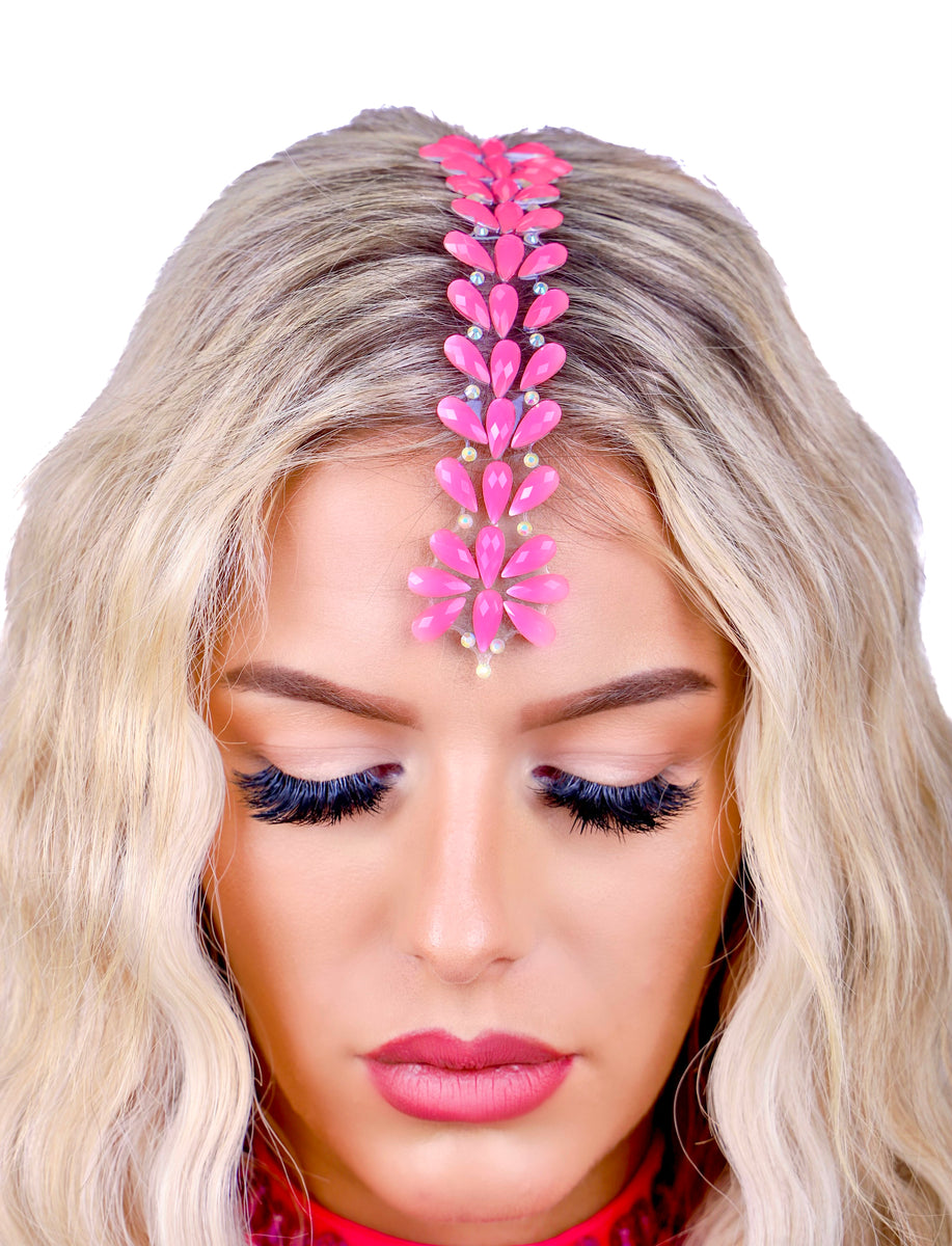 Pink Silver Hair Gem Rave clothes,rave outfits,edc outfits,rave wear ...