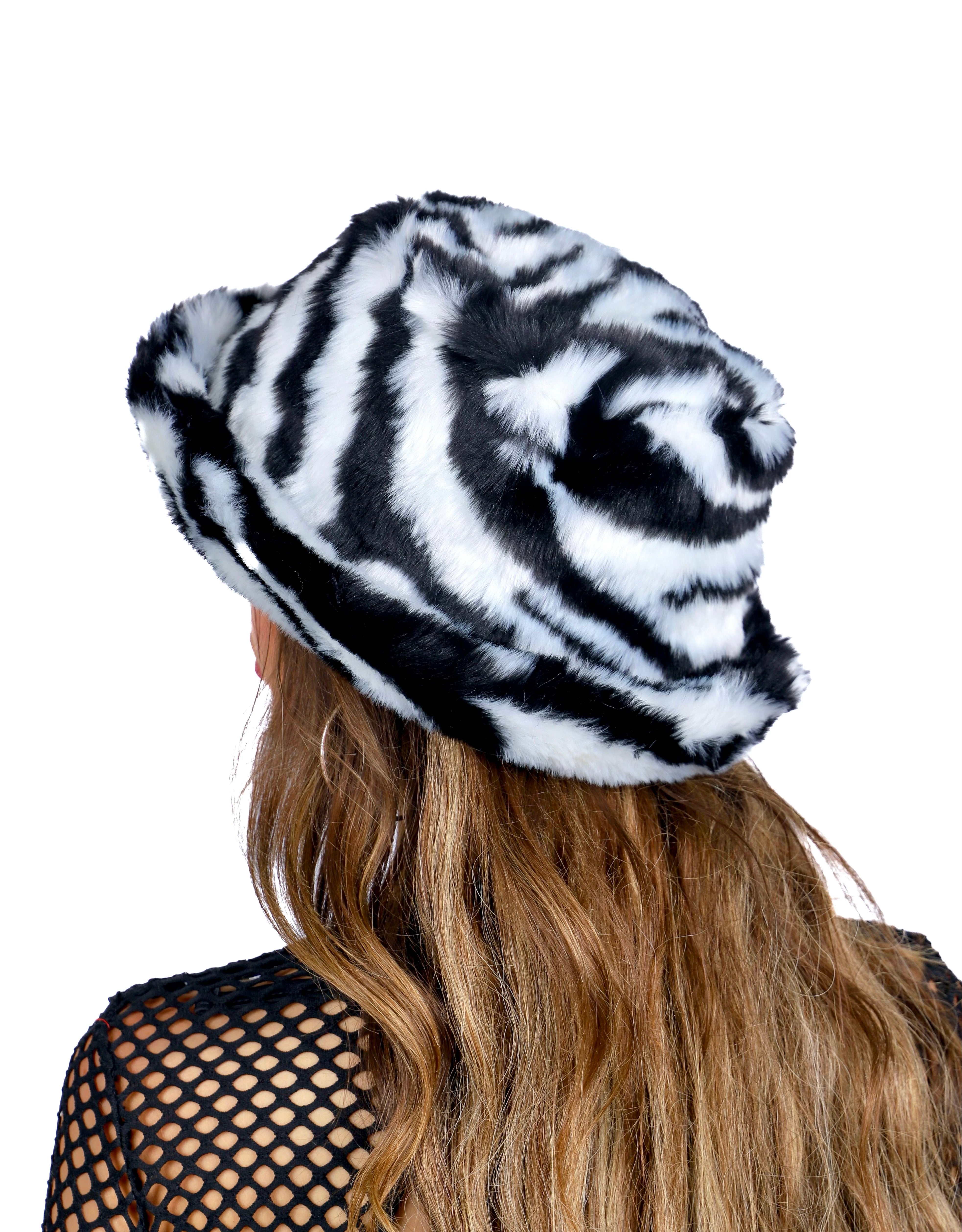 Zebra Fuzzy Hat