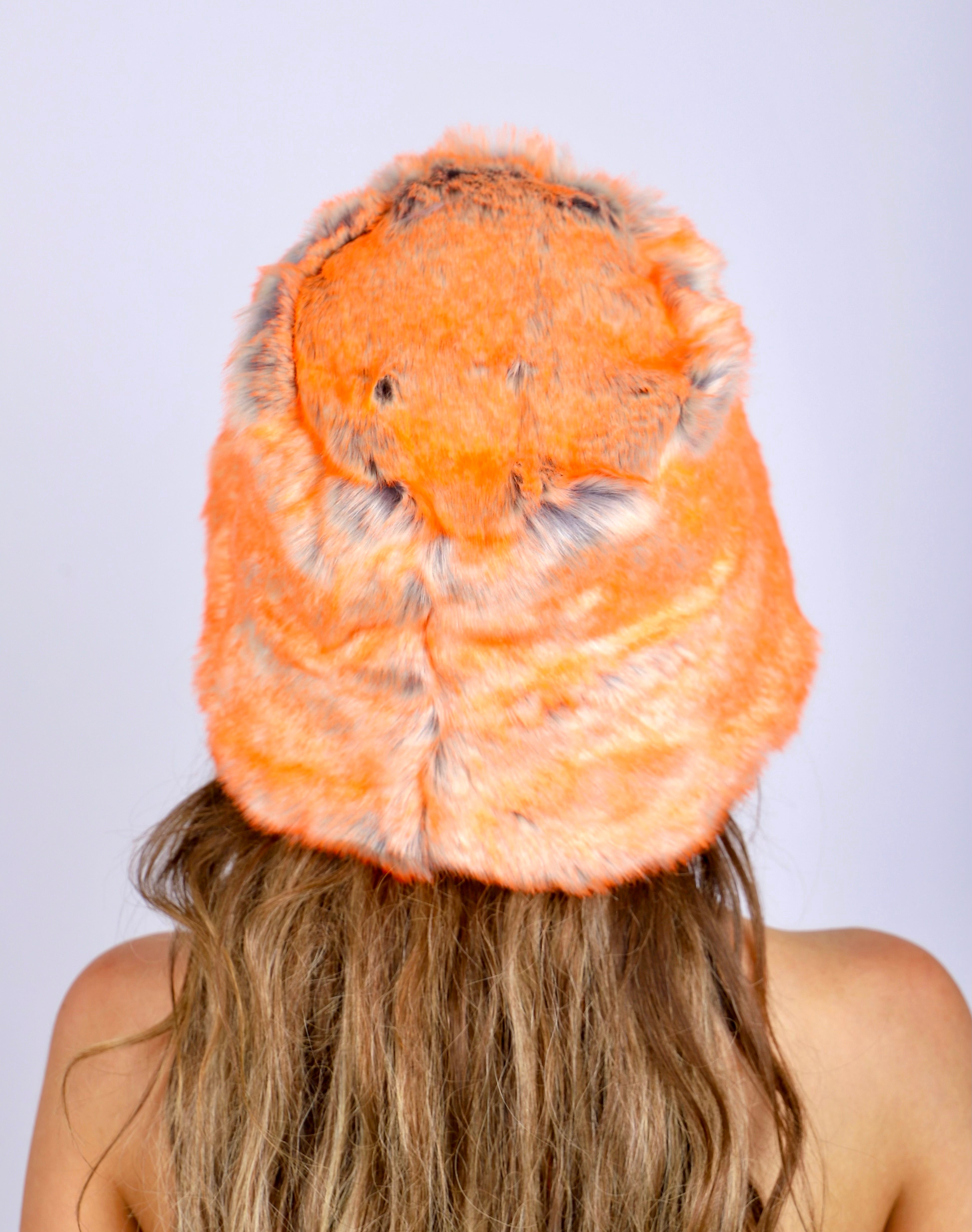 Orange Fuzzy Hat