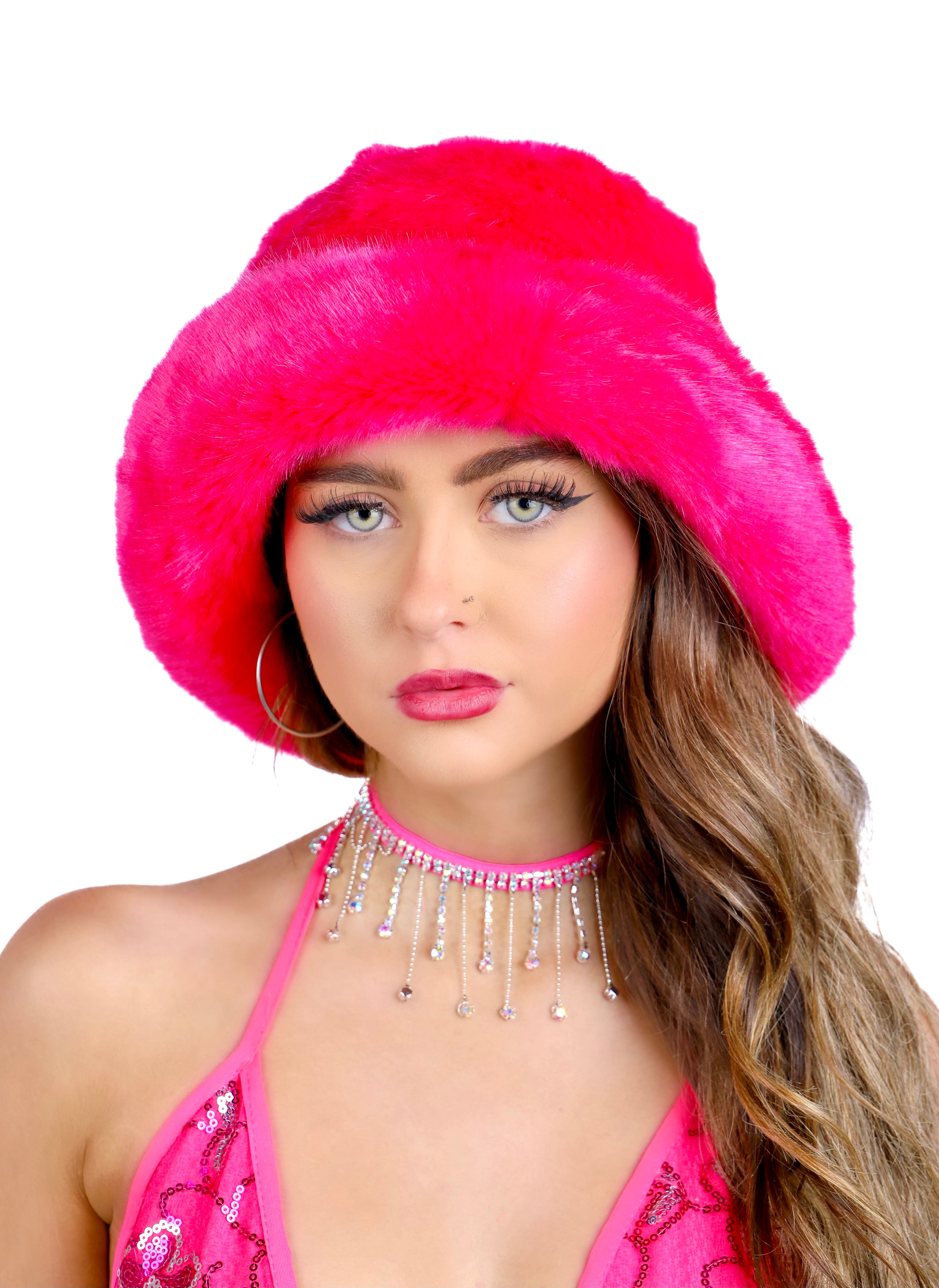 Hot Pink Fuzzy Hat