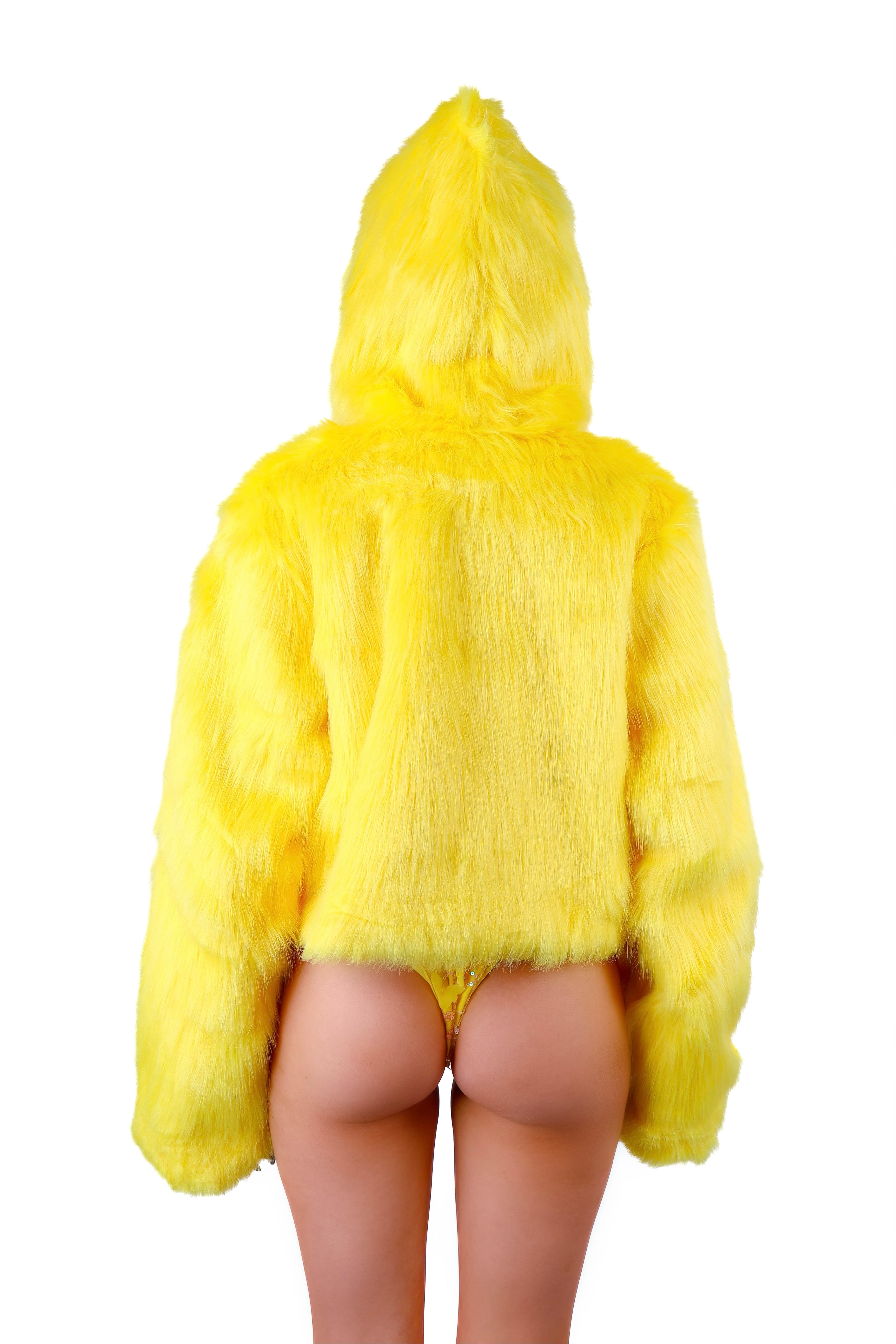 Yellow Lilly Fuzzy Jacket