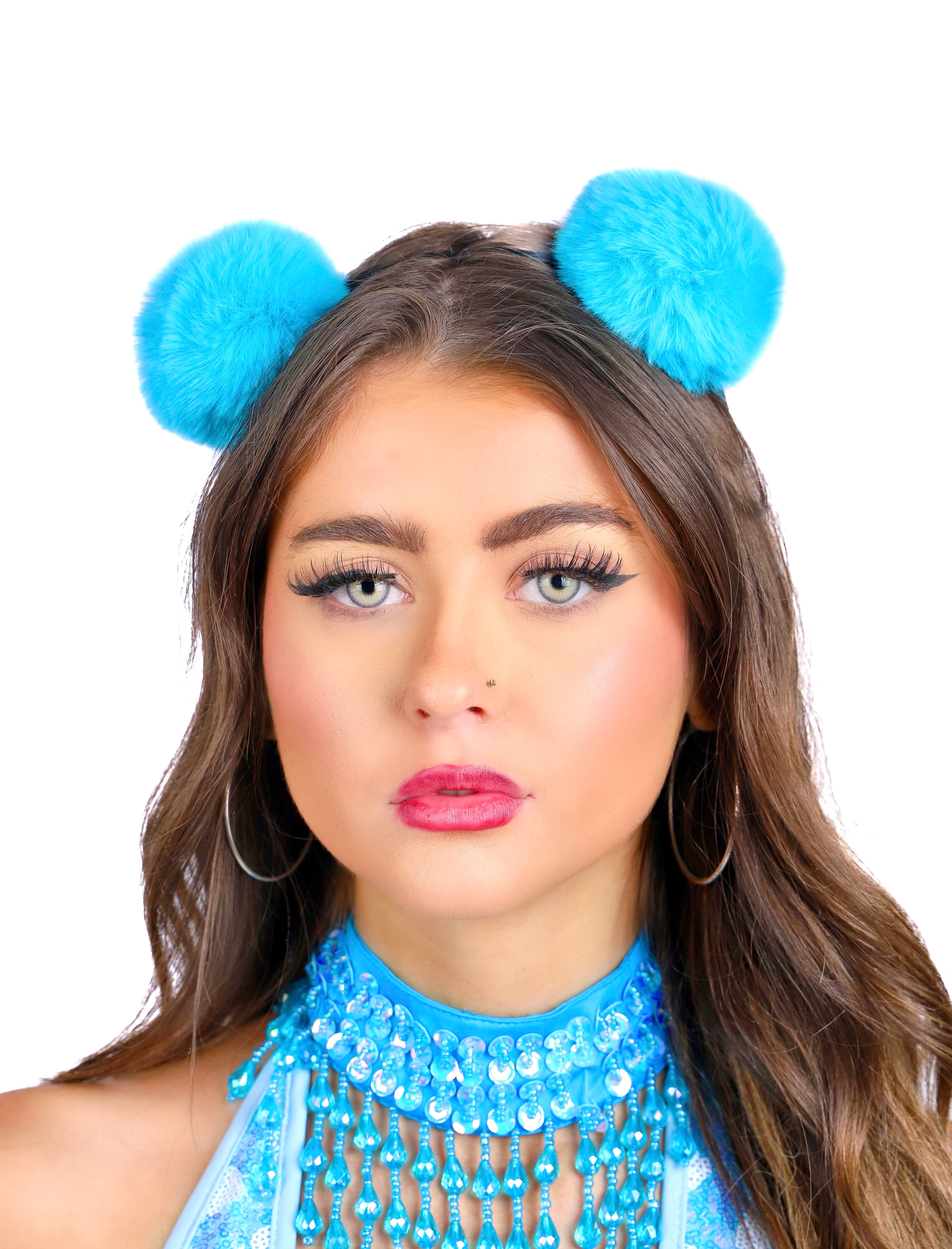 Bright Blue Bear Headband