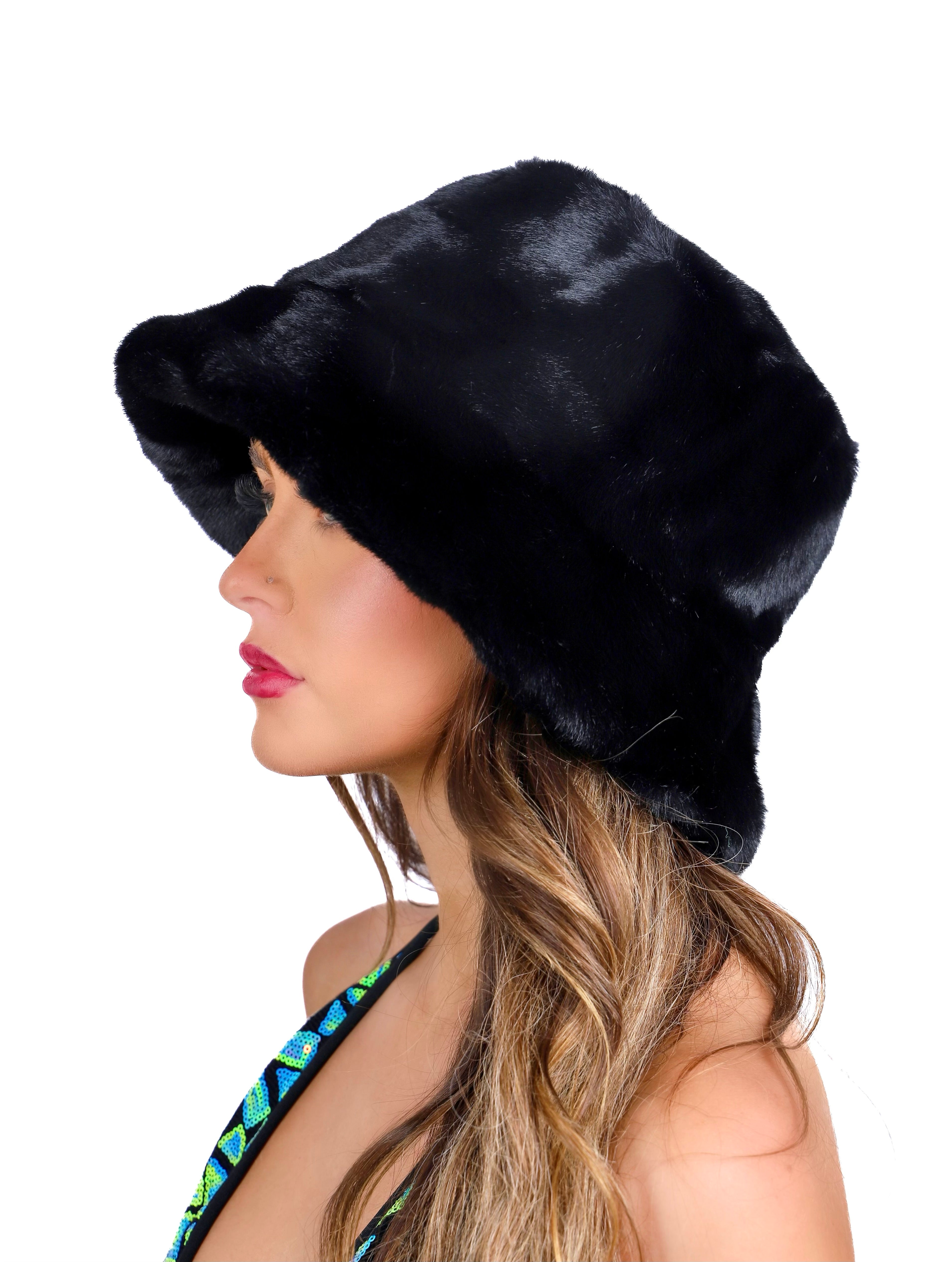 Black Fuzzy Hat