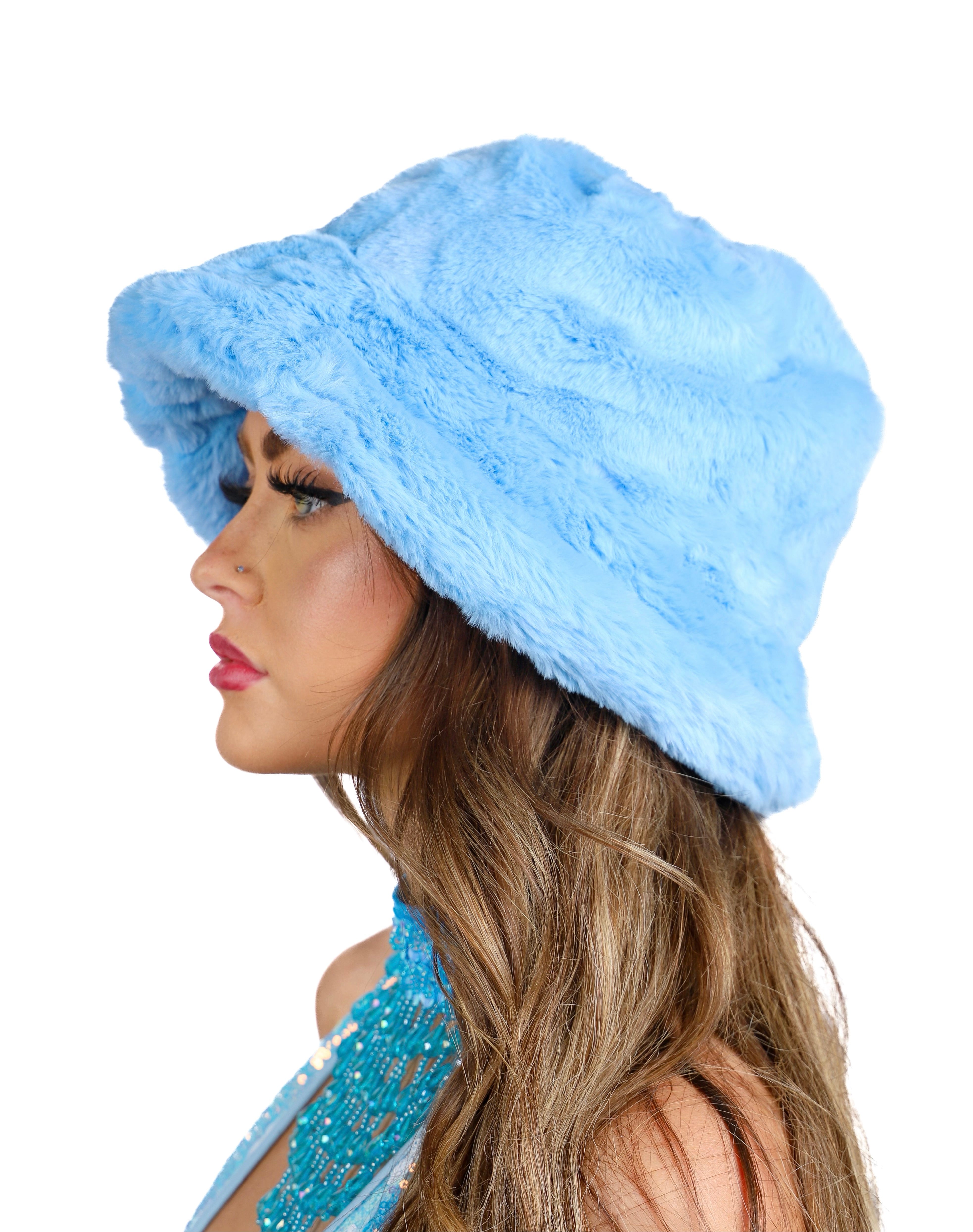 Baby Blue Fuzzy Hat – THE LUMI SHOP - Main Image