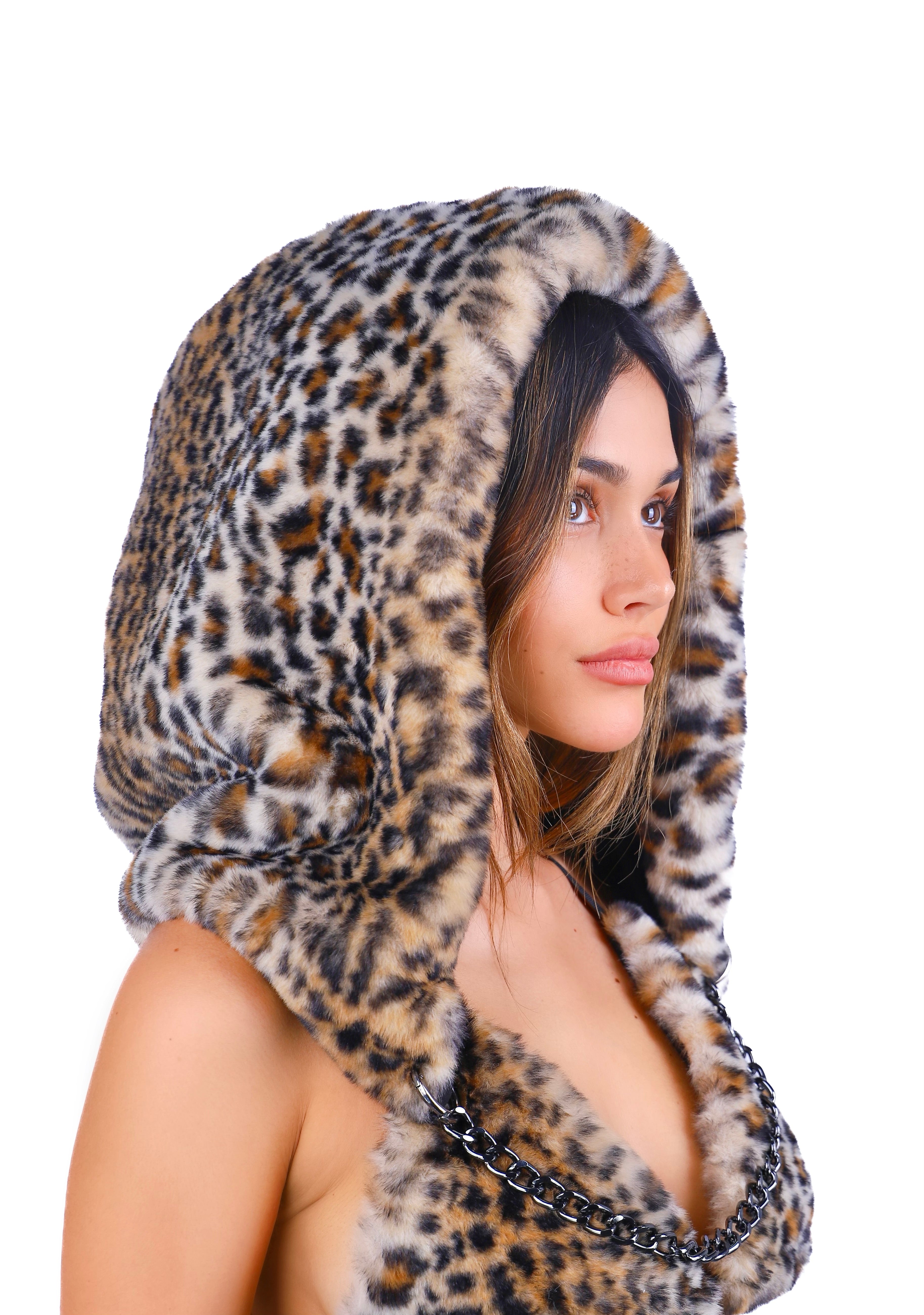 Leopard Diva Fuzzy Hood